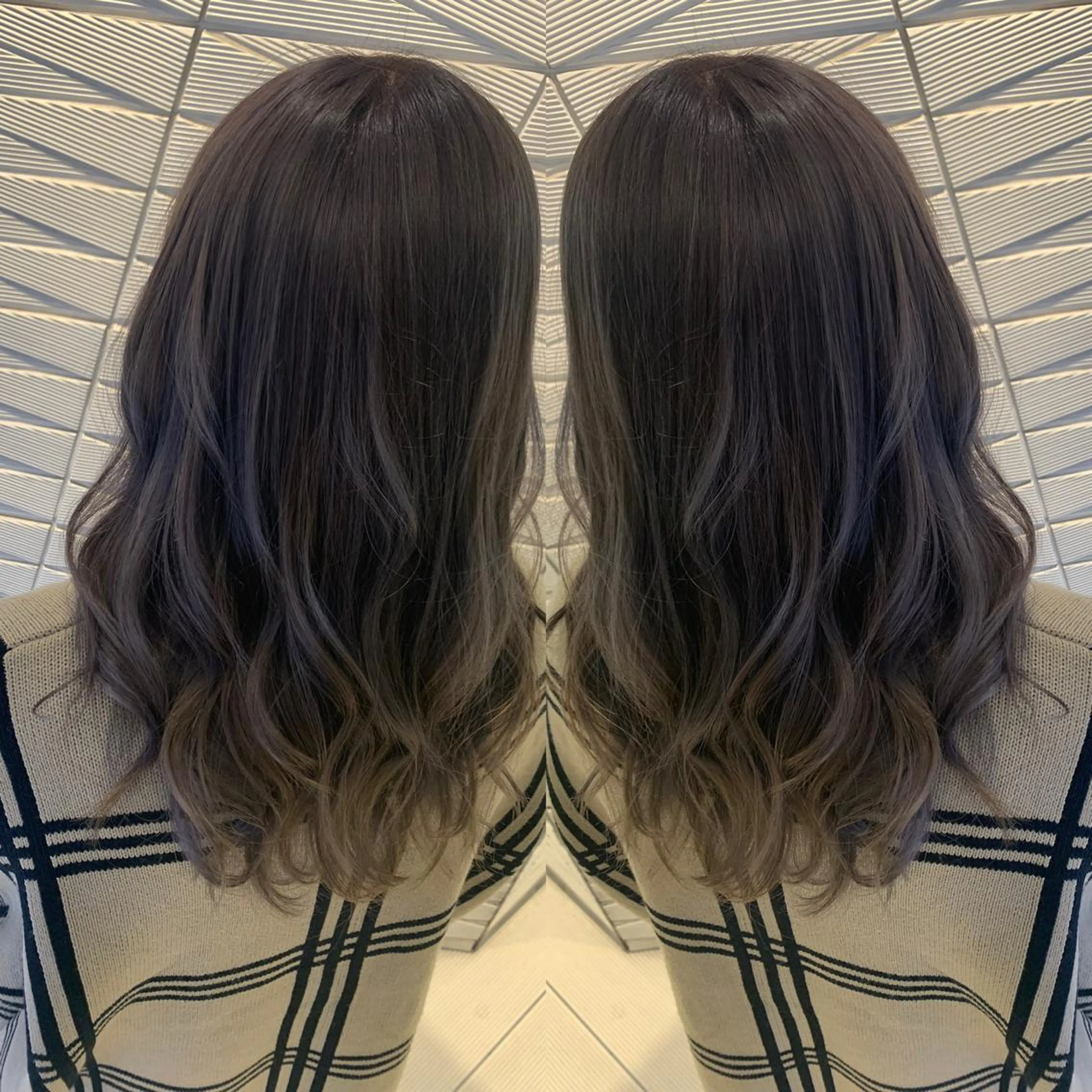 セミロング カット ヘアカラー 大泉 美久のヘアスタイル