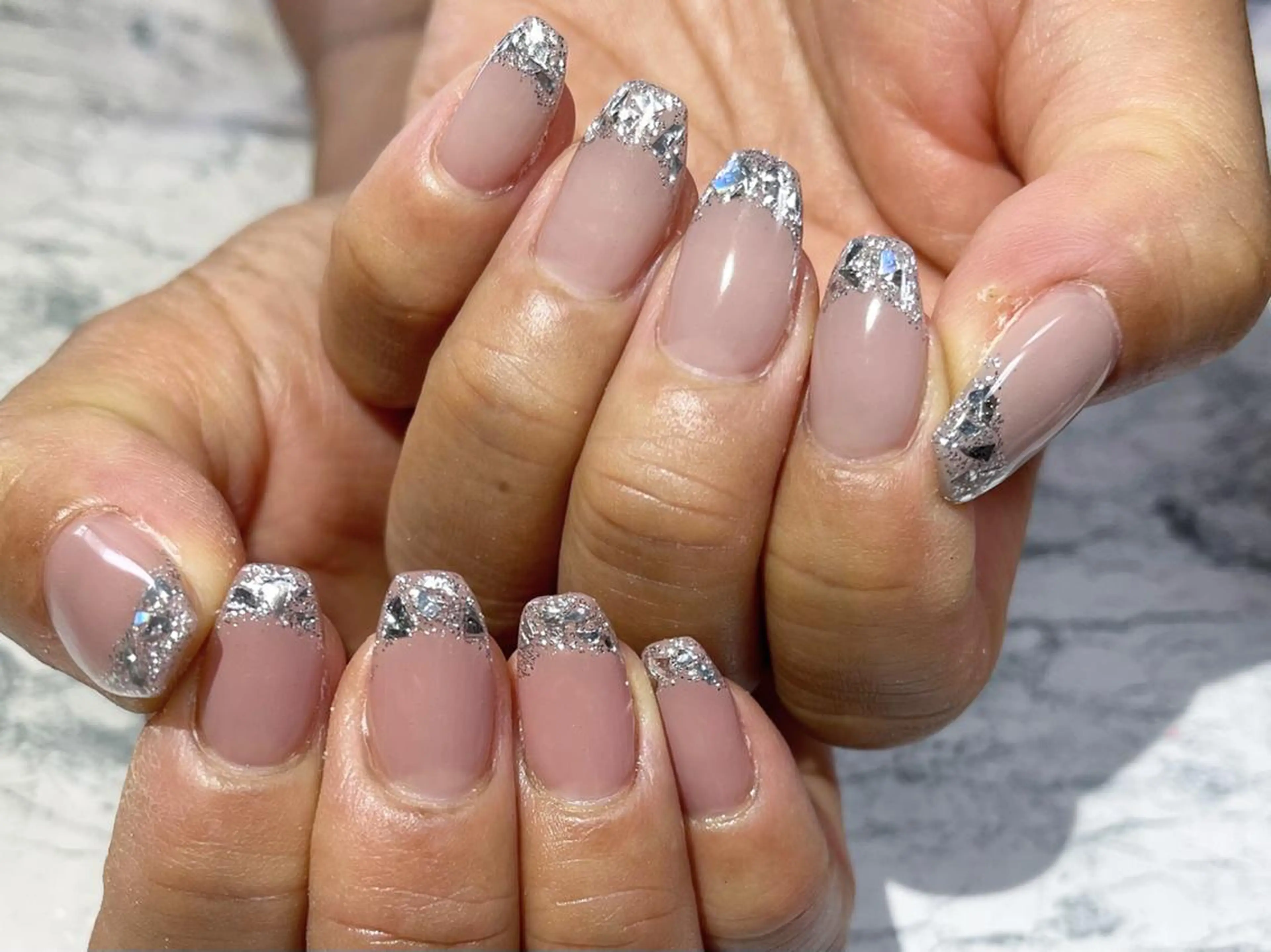 ネイル フットネイル フレンチネイル ガラスフレンチ ニュアンスネイル シンプルネイル nail fufla ♡yamane♡のネイルデザイン