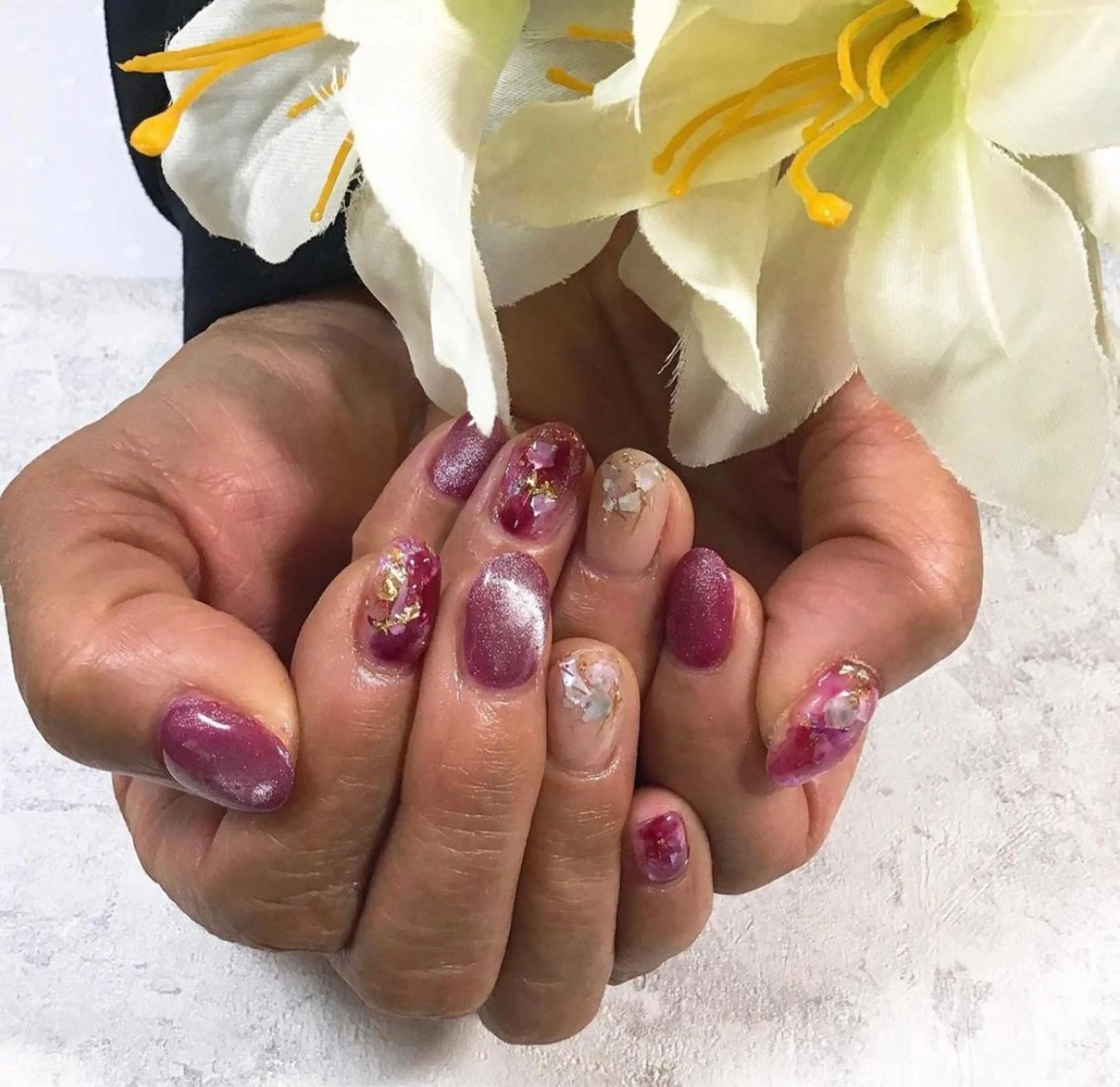 ネイル マグネットネイル ニュアンスネイル BINERVA nail salonのネイルデザイン