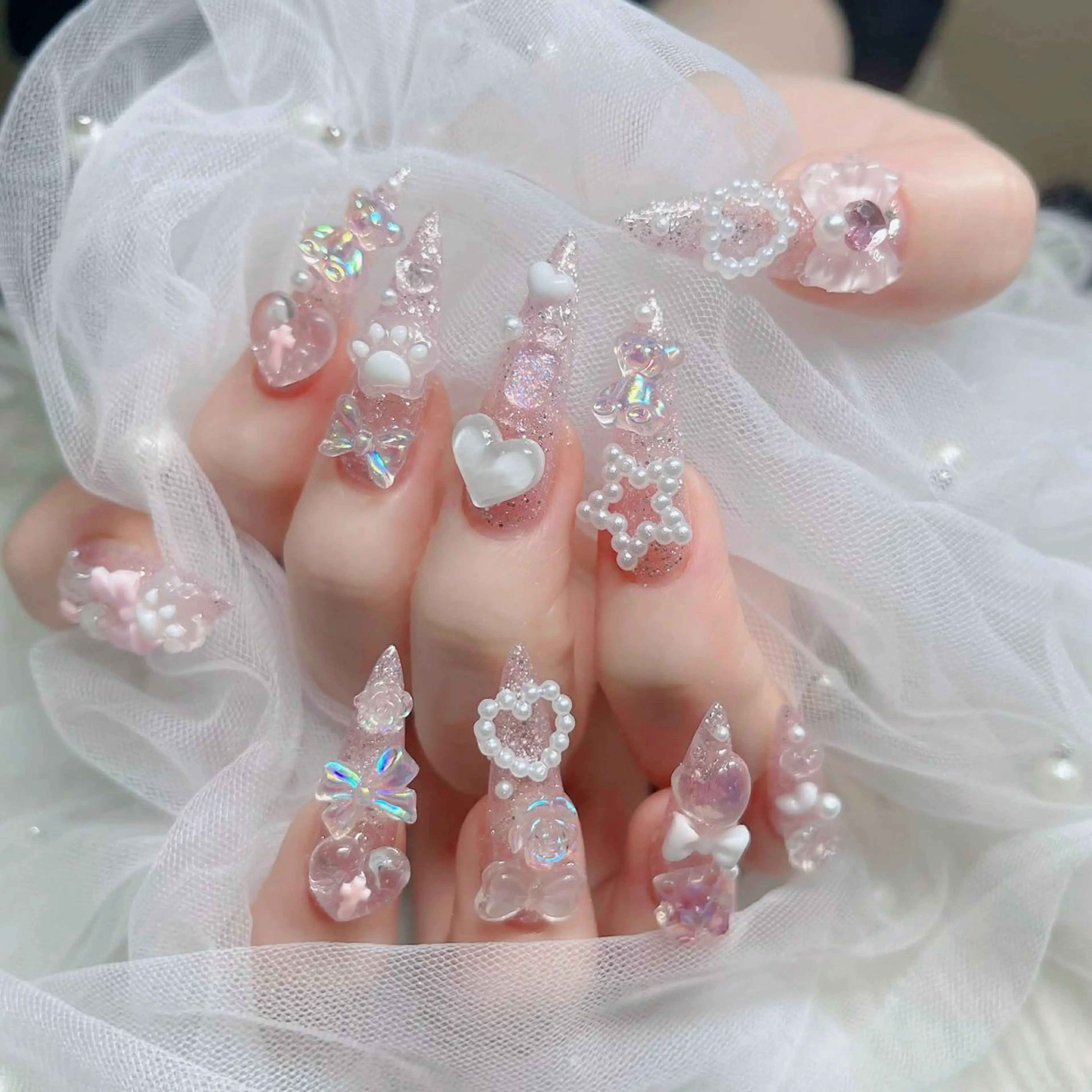 ネイル フットネイル フレンチネイル グラデーション 韓国ネイル ロングネイル ハンドネイル Hani Nail Salonのネイルデザイン