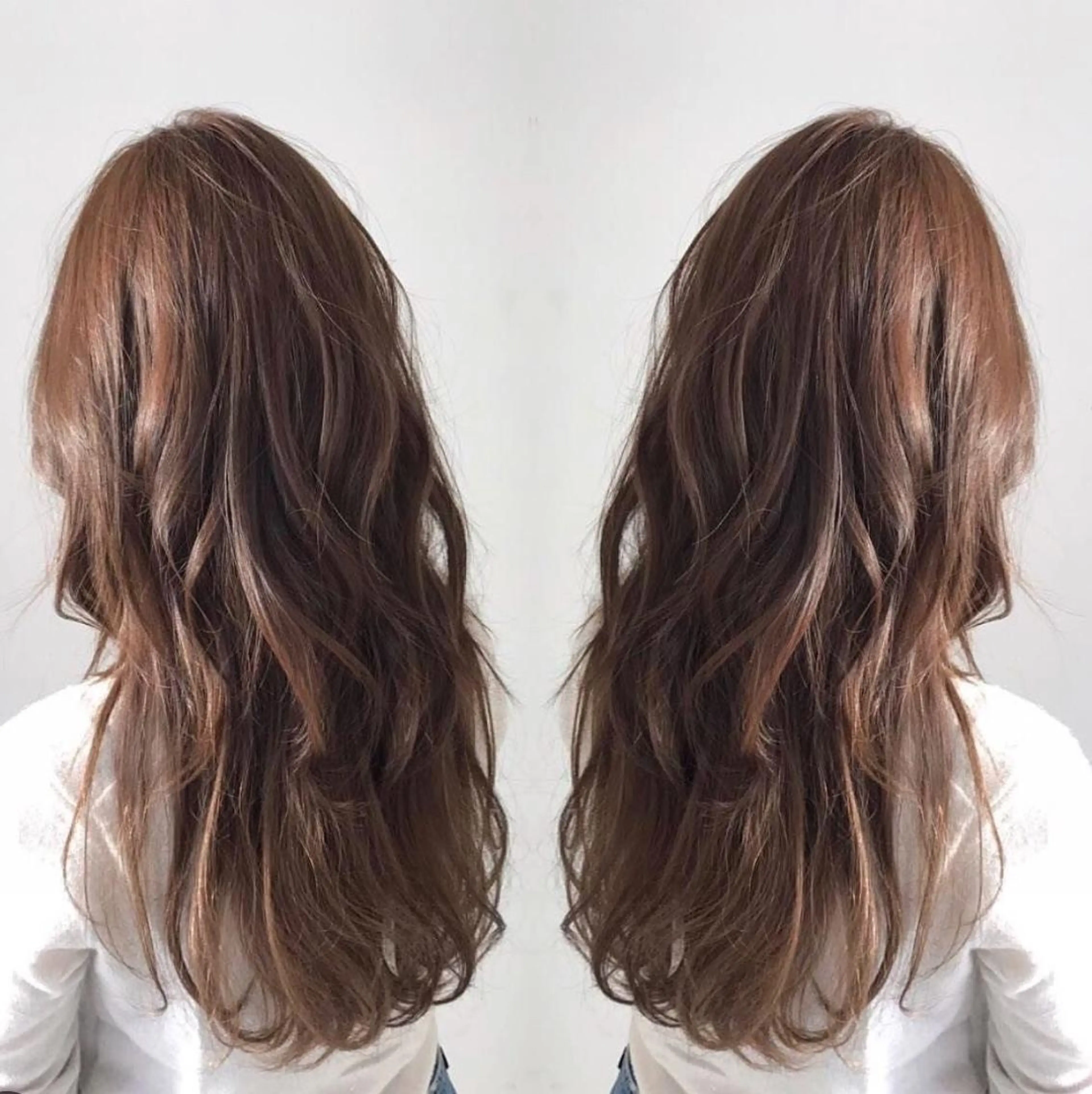 ロング カラー ブラウンカラー ロング 苅北 泰輔のヘアスタイル