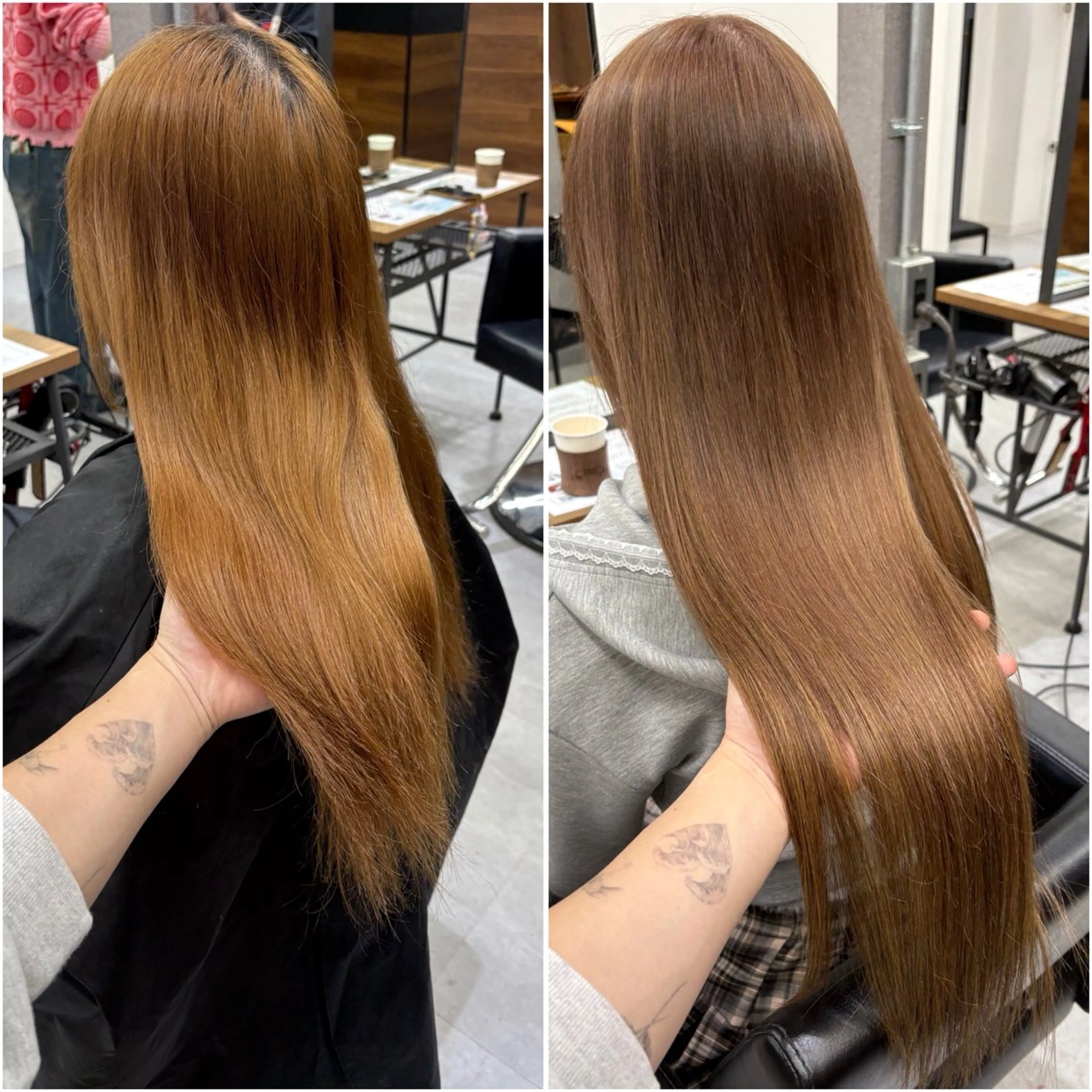 ロング カラー シールエクステ 韓国風カラー エクステ 韓国風ヘア ロング ヘアカラー エクステ KEISUKE🐶 カラー✨エクステのヘアスタイル