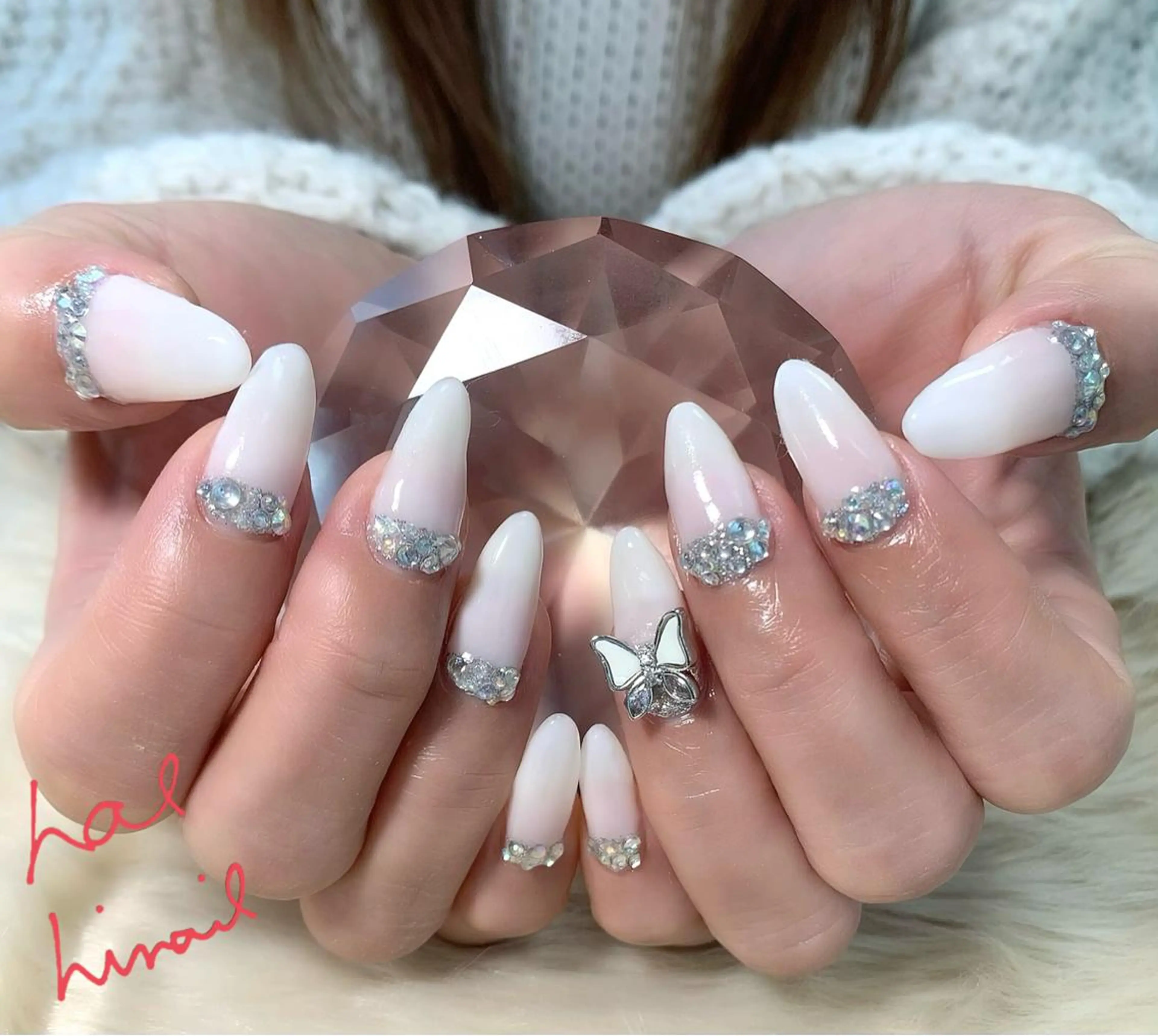 ネイル ワンカラーネイル ストーンネイル はるひな ねいるのネイルデザイン