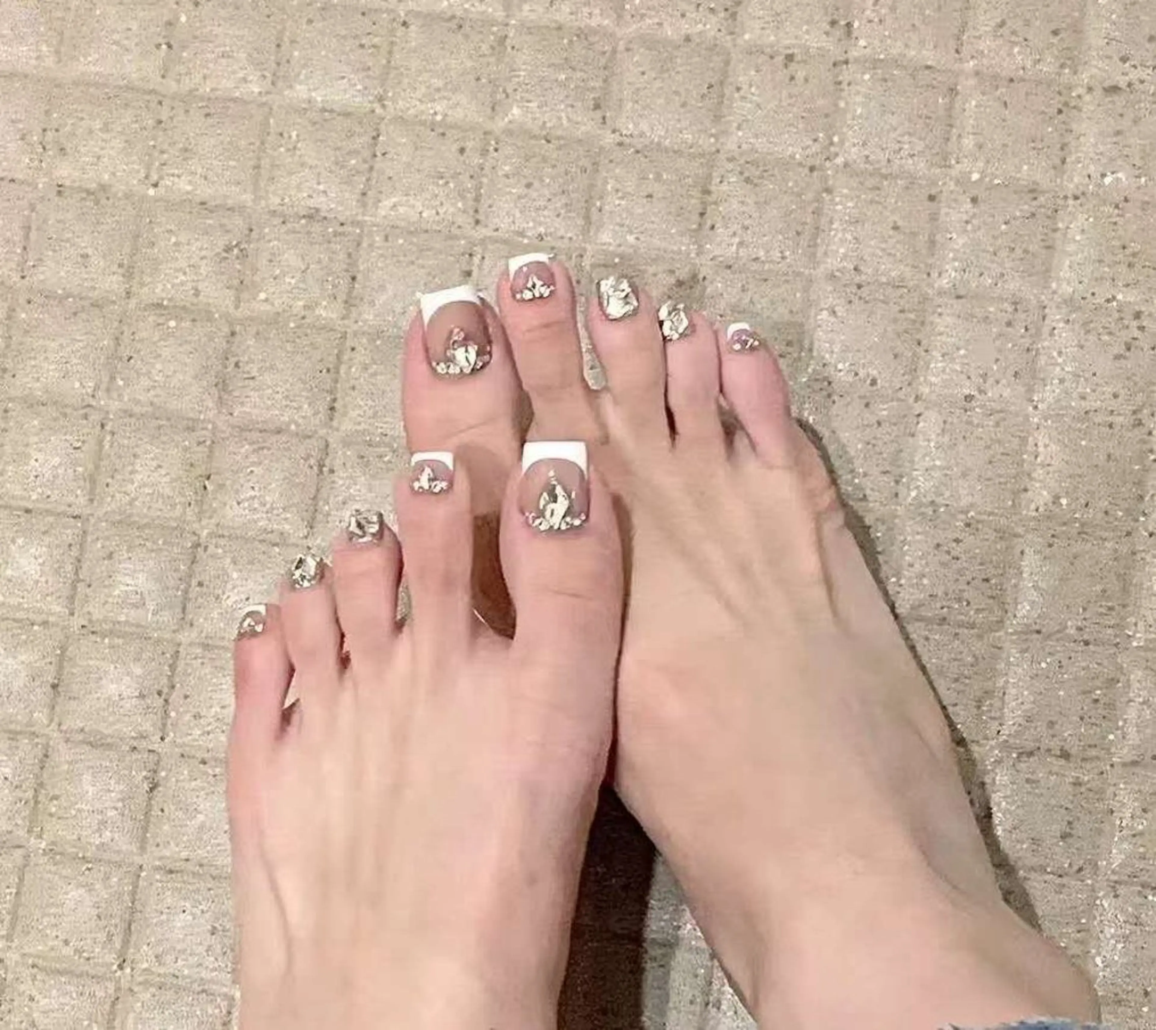 ネイル フラワーネイル フレンチネイル ジェルネイル ガラスフレンチ ハート フットネイル 相沢 さやかのネイルデザイン