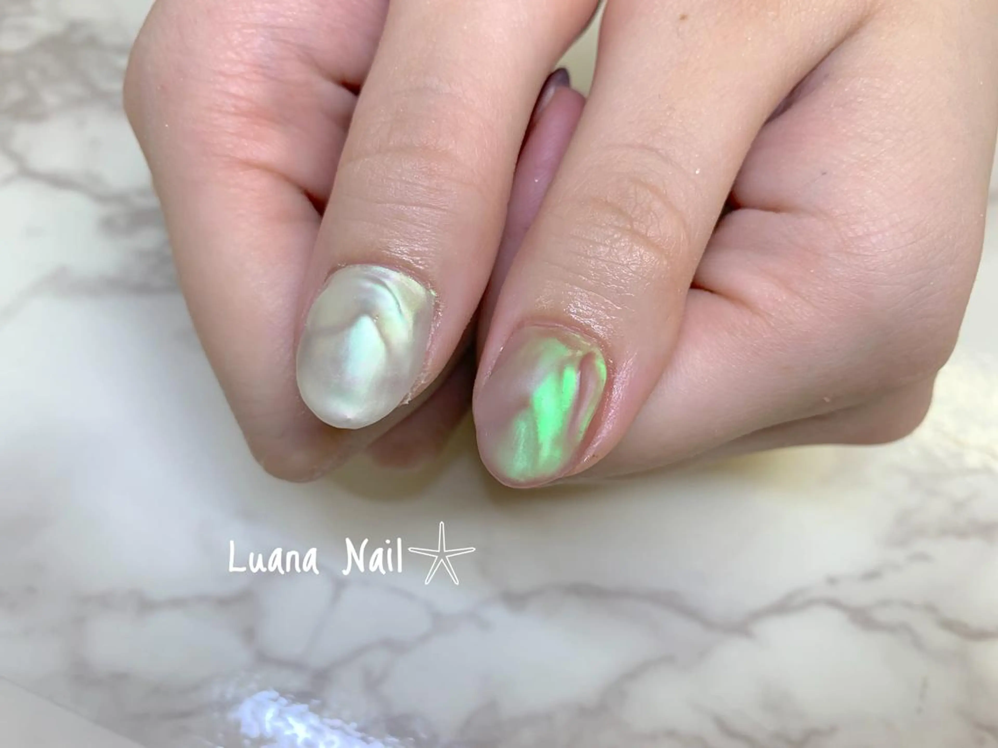 ネイル マットネイル ミラーネイル ハンドネイル BeauJu by Luana Nailのネイルデザイン