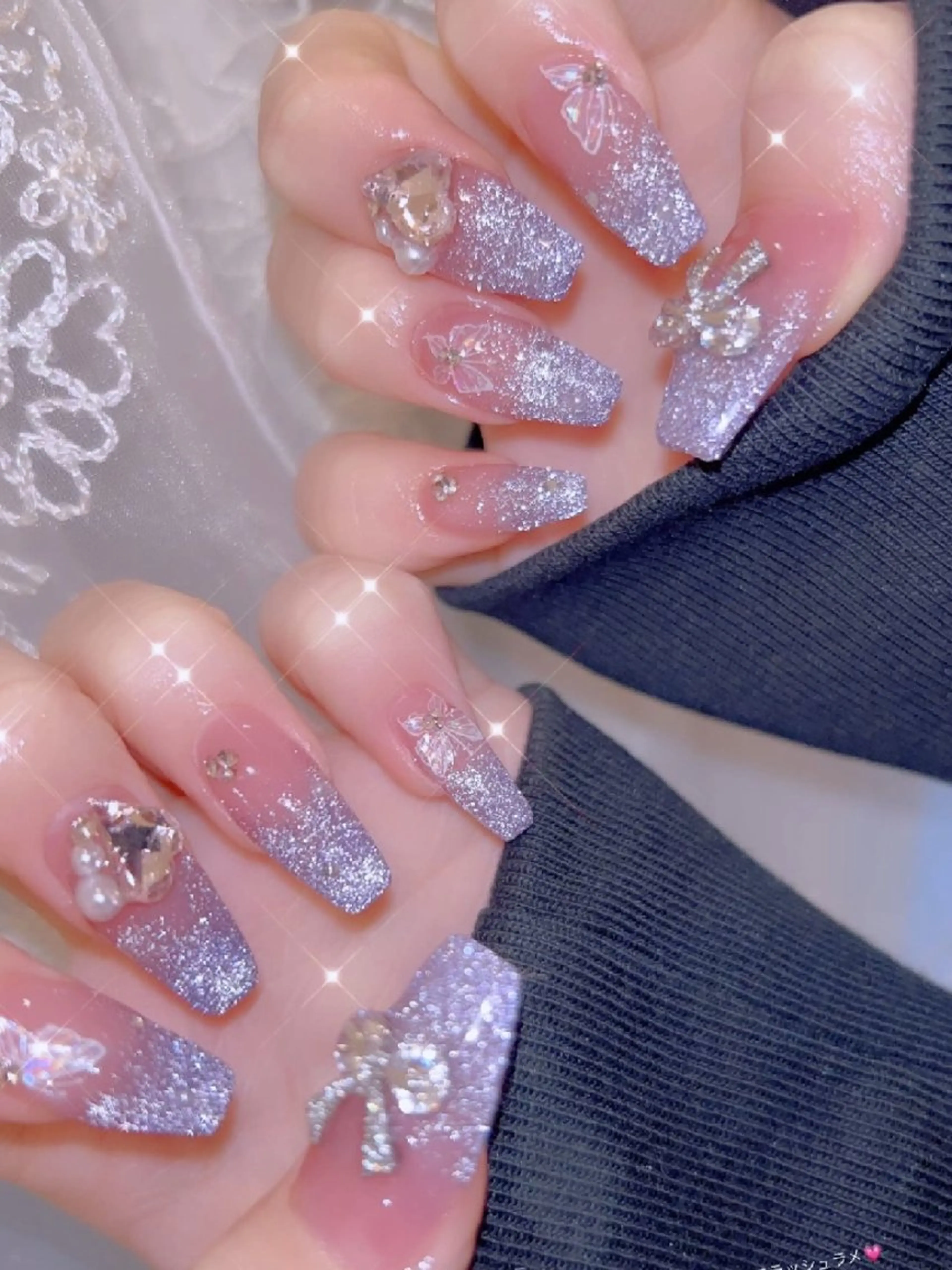 ネイル 長さ出し ジェルネイル 韓国ネイル マグネットネイル ニュアンスネイル ハンドネイル I LOVE ME NAIL.｡.:*♡のネイルデザイン