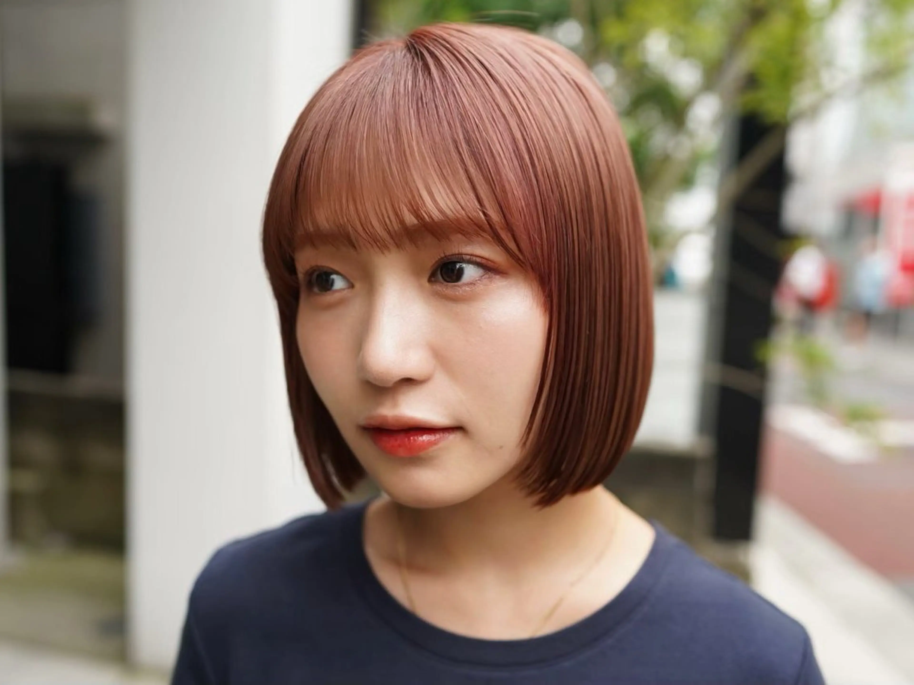 ショート カラー 切りっぱなしボブ ボブ 切りっぱなしボブ/ 艶カラー/綾莉のヘアスタイル