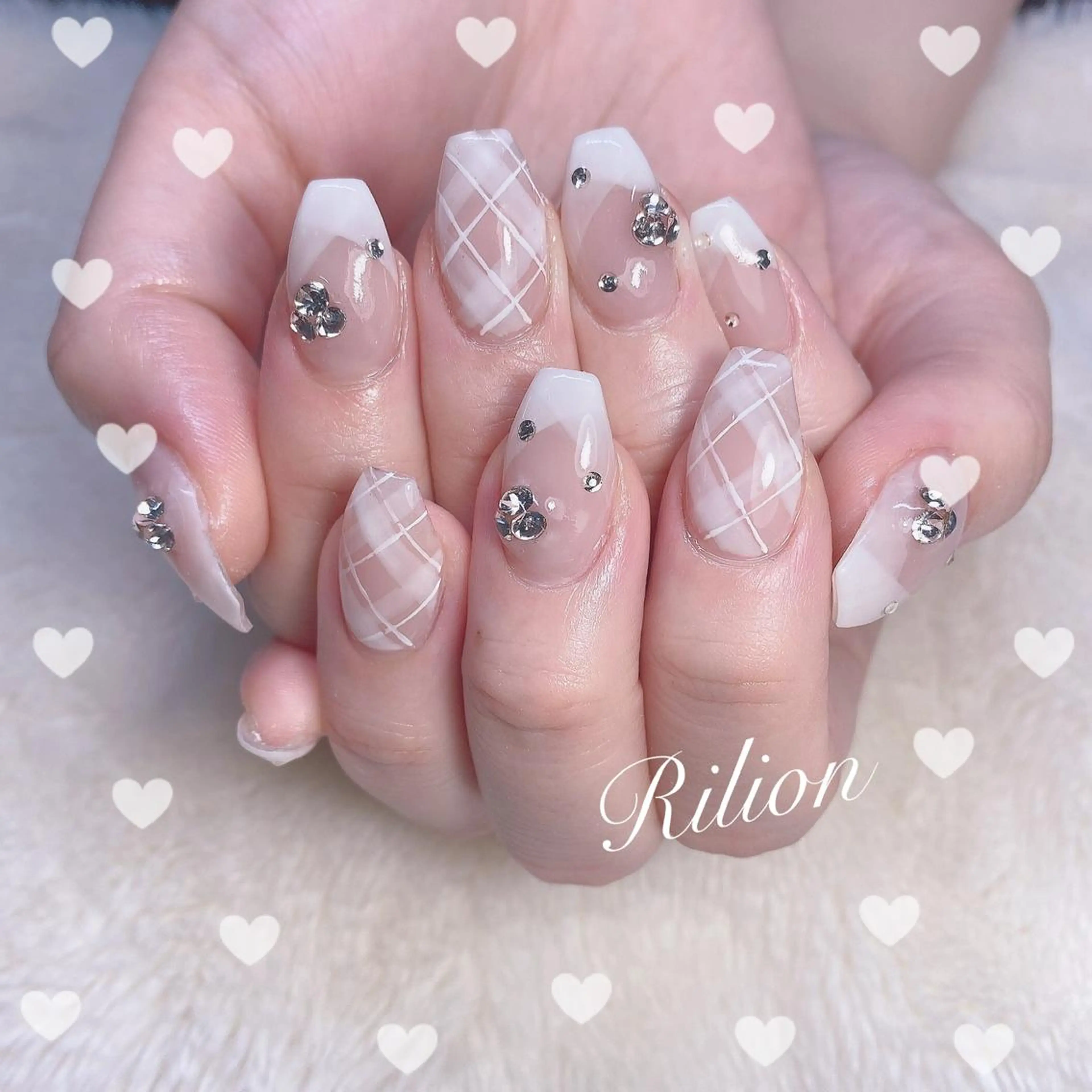 ネイル スカルプネイル ワンホンネイル ハンドネイル RiLion💗 Risa🦋💜のネイルデザイン