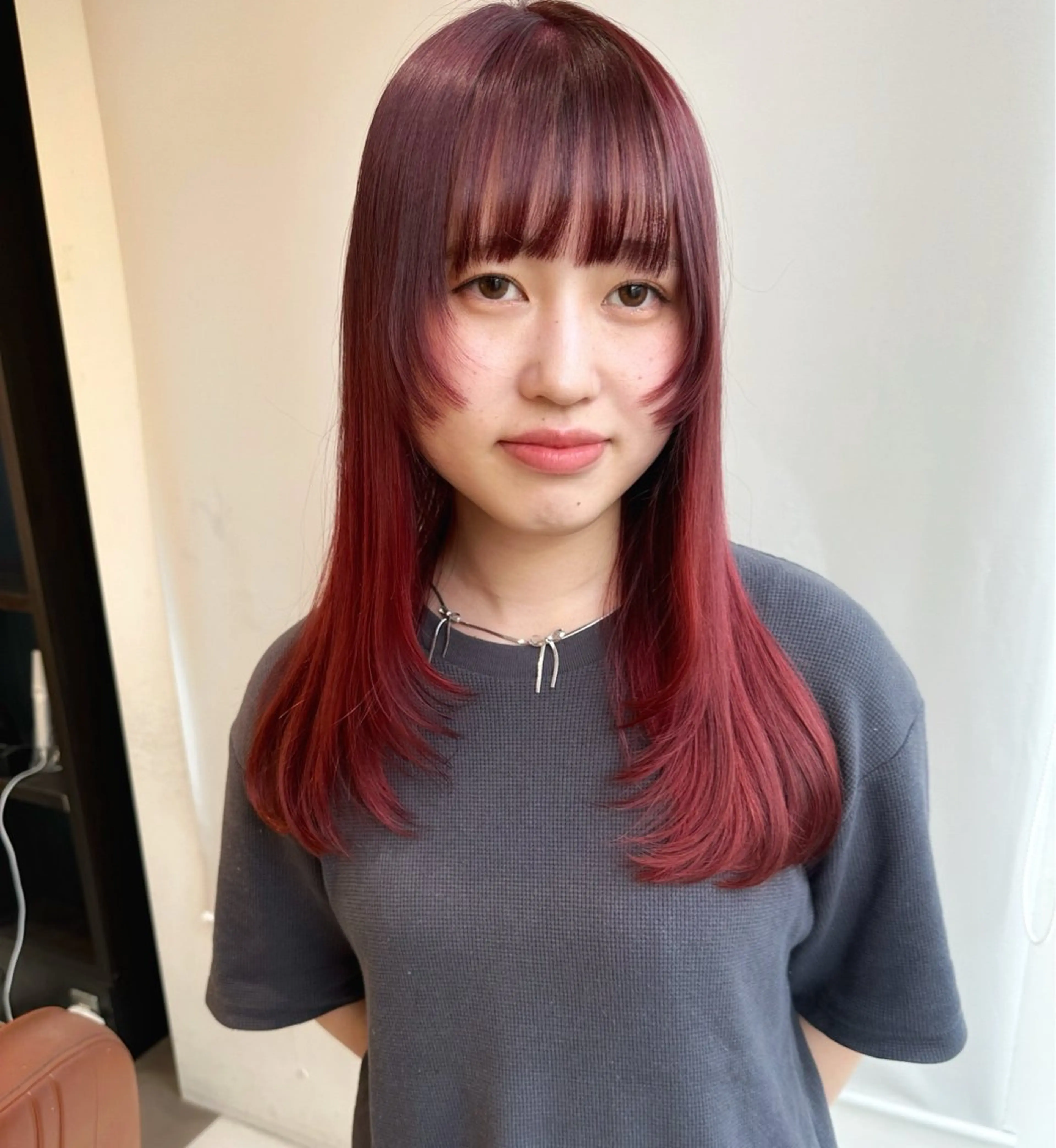 ロング カラー 顔周りカット hibiki/セット /透明感カラーのヘアスタイル
