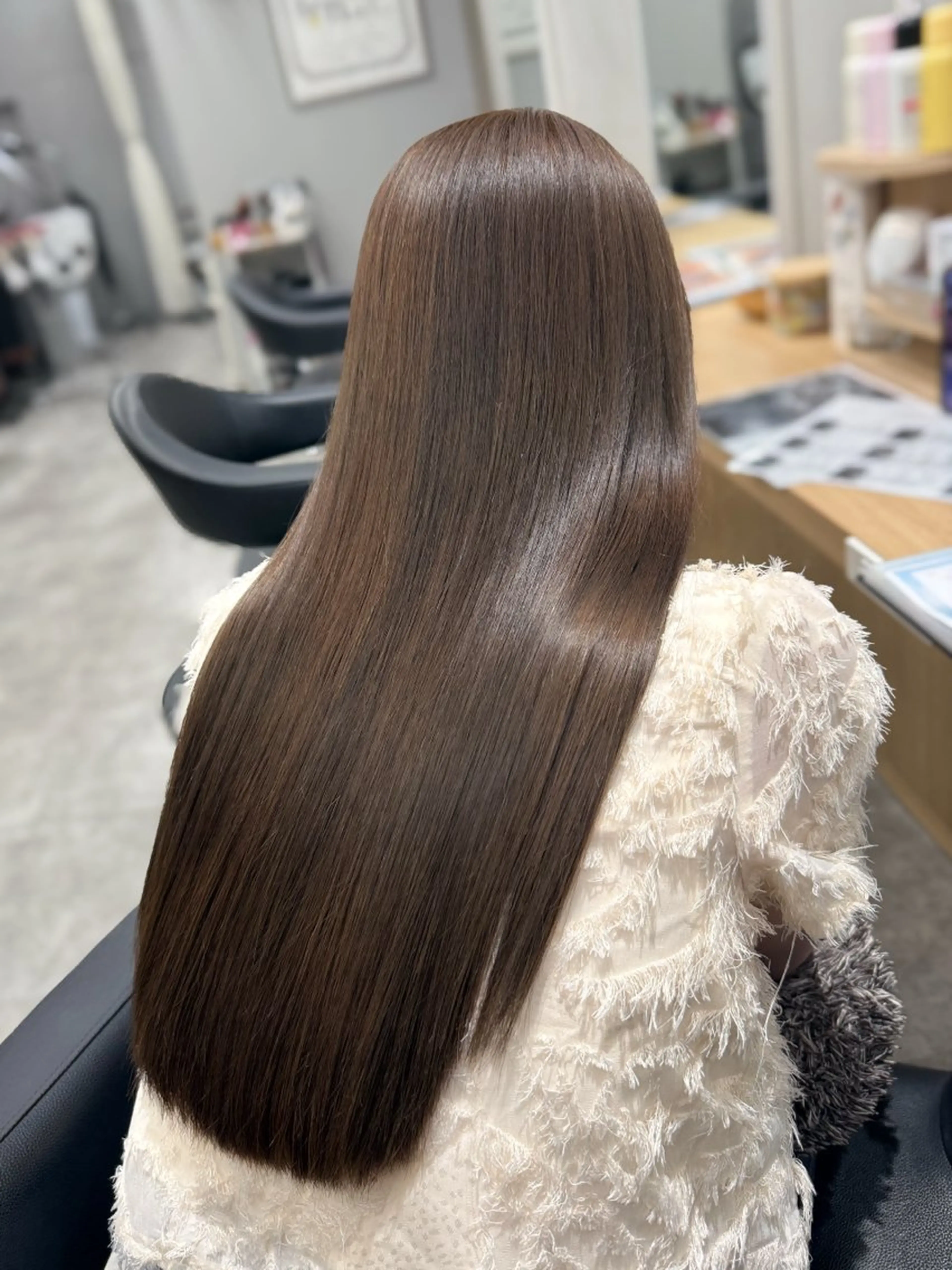 ロング カラー 髪質改善 ヘアカラー トリートメント 巻ける髪質改善🫧ハ イライト/永田汰伊智のヘアスタイル