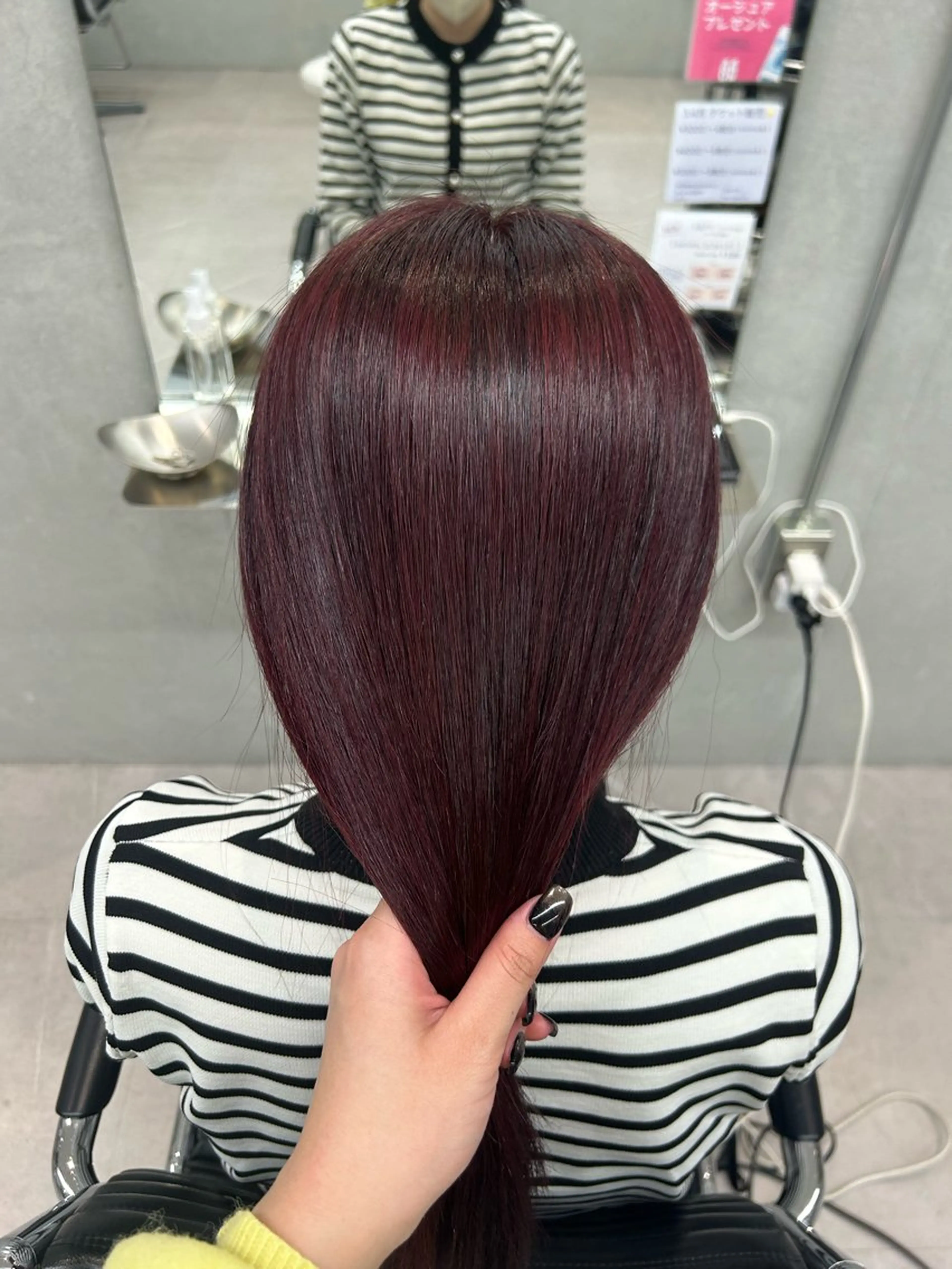 カラー ブリーチ ブリーチなしカラー レッドカラー IO イオリのヘアスタイル