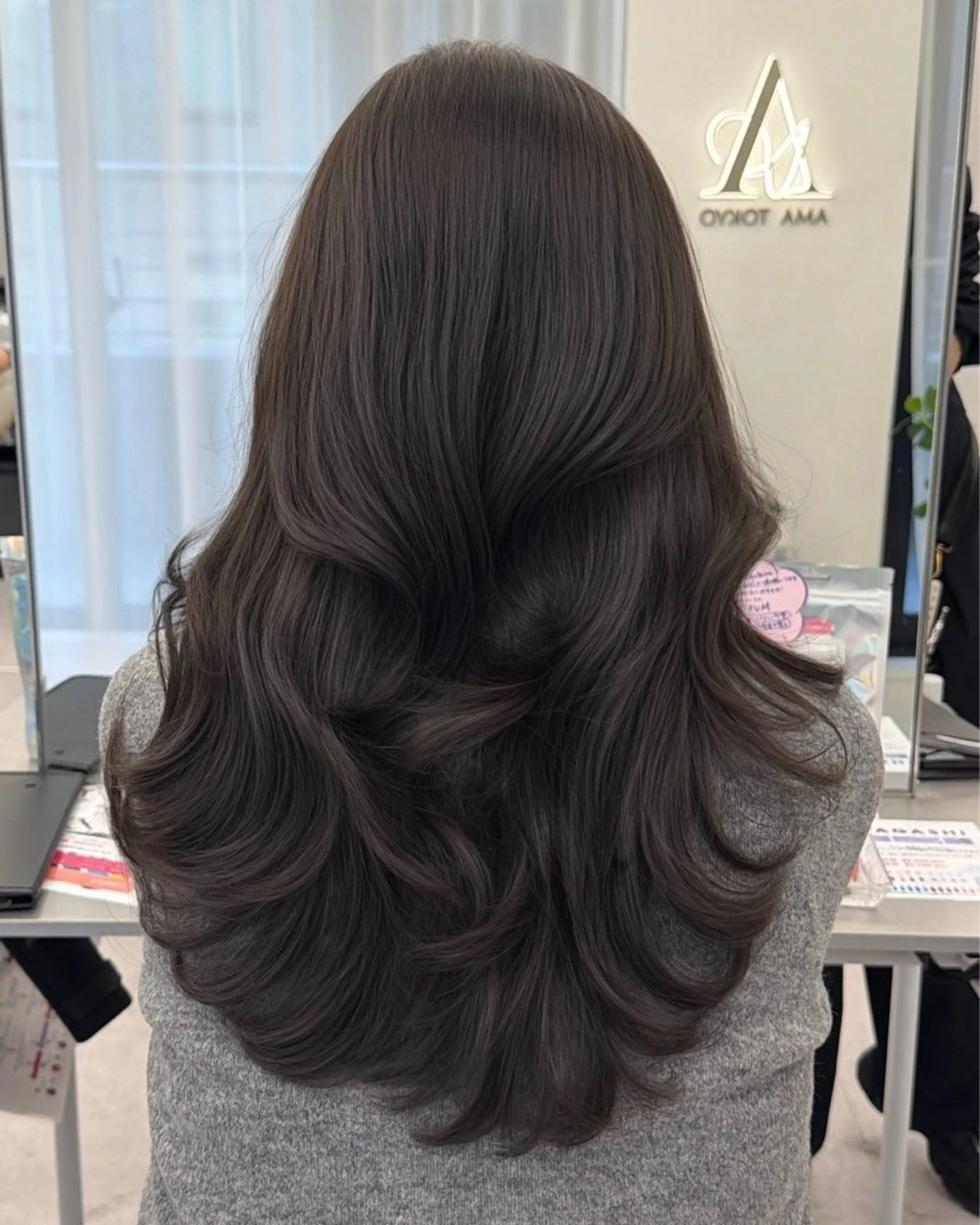 ロング カラー カット ヘアカラー トリートメント 韓国ヘア　紗希 🦋のヘアスタイル