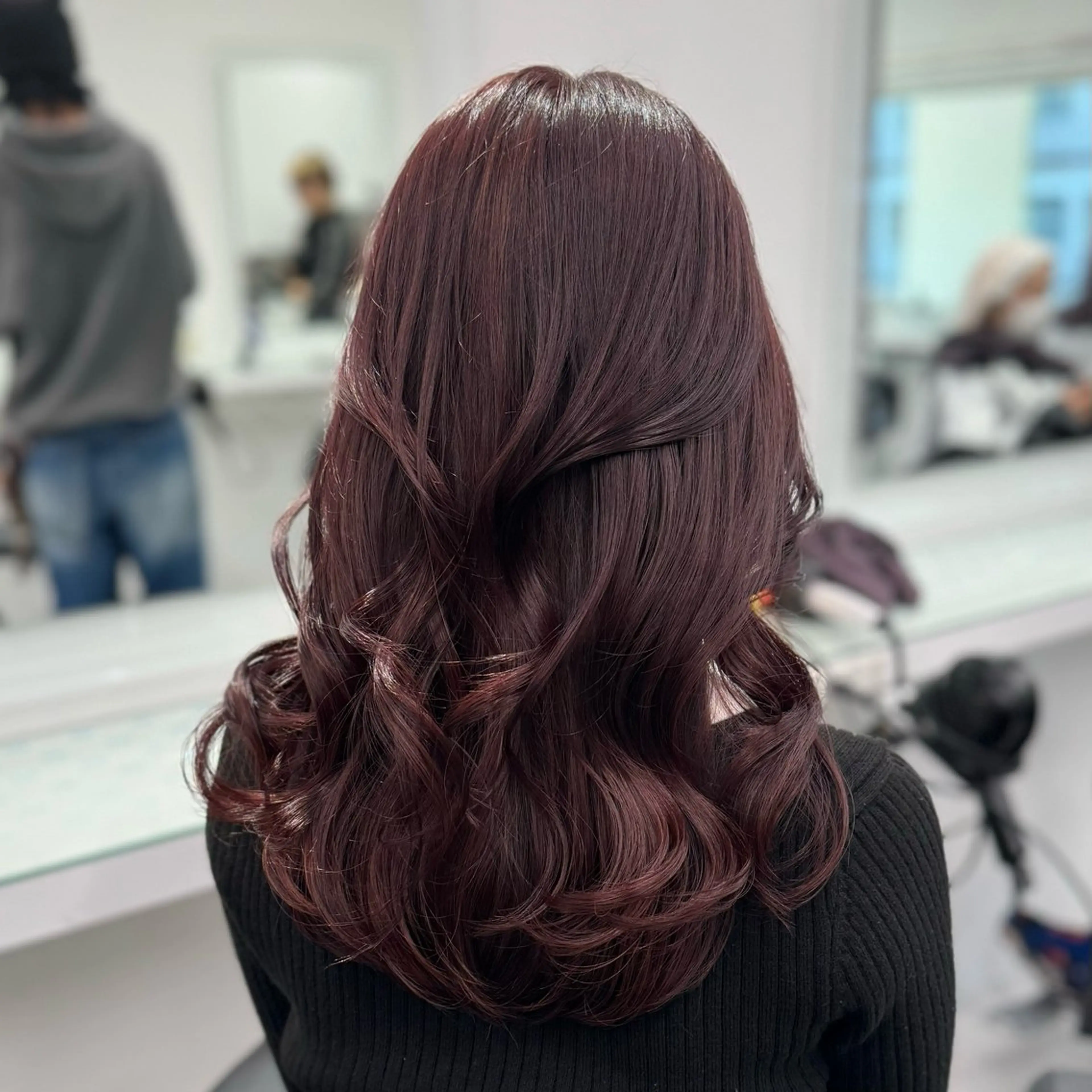 ロング カラー カット ヘアカラー トリートメント 韓国っぽ♡寒色/暗髪 🫧MOEKA🦋のヘアスタイル
