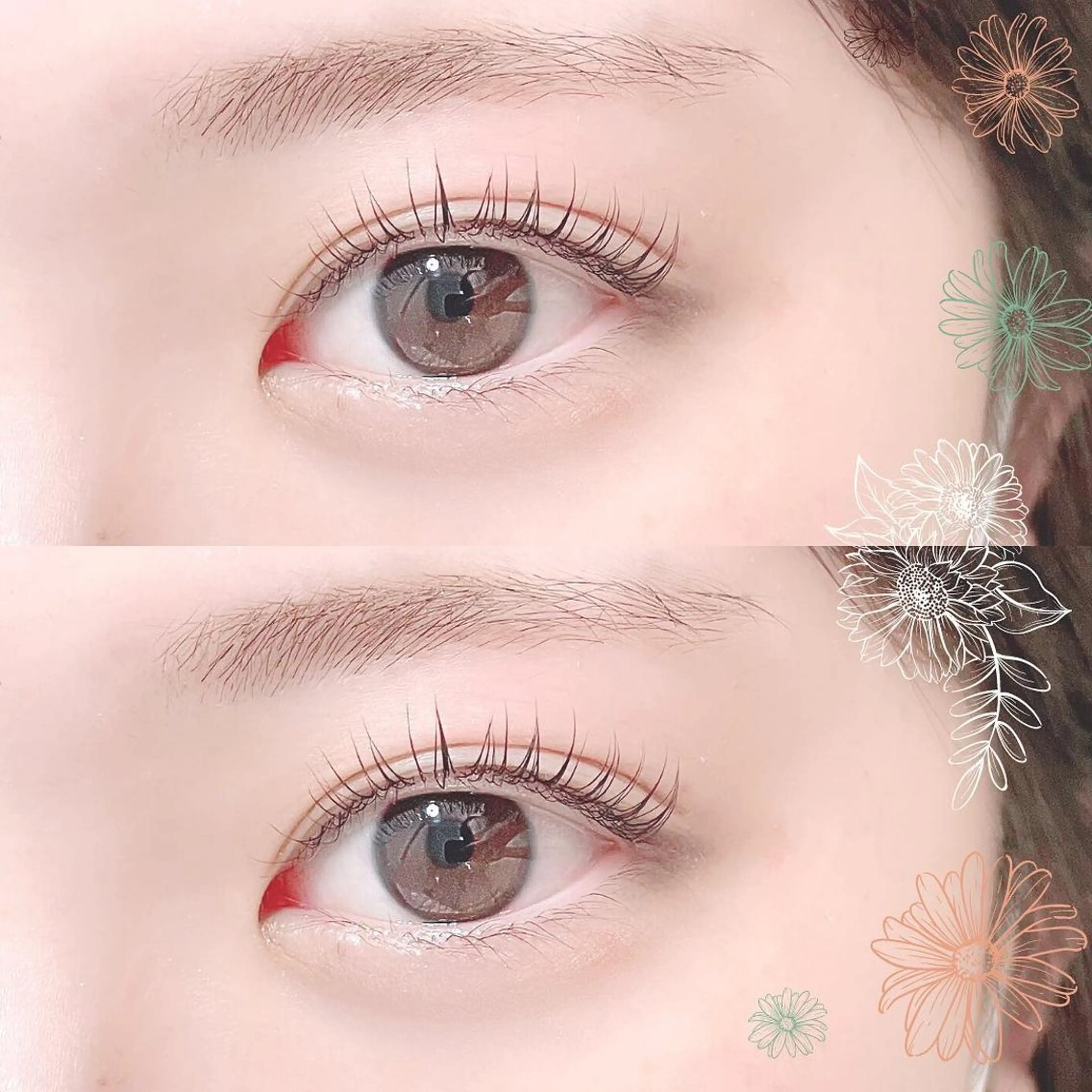 マツエク・マツパ フラットラッシュ パリジェンヌラッシュリフト まつげパーマ 下まつげエクステ 一重×まつ毛パーマ Mon mignonのマツエク・マツパデザイン