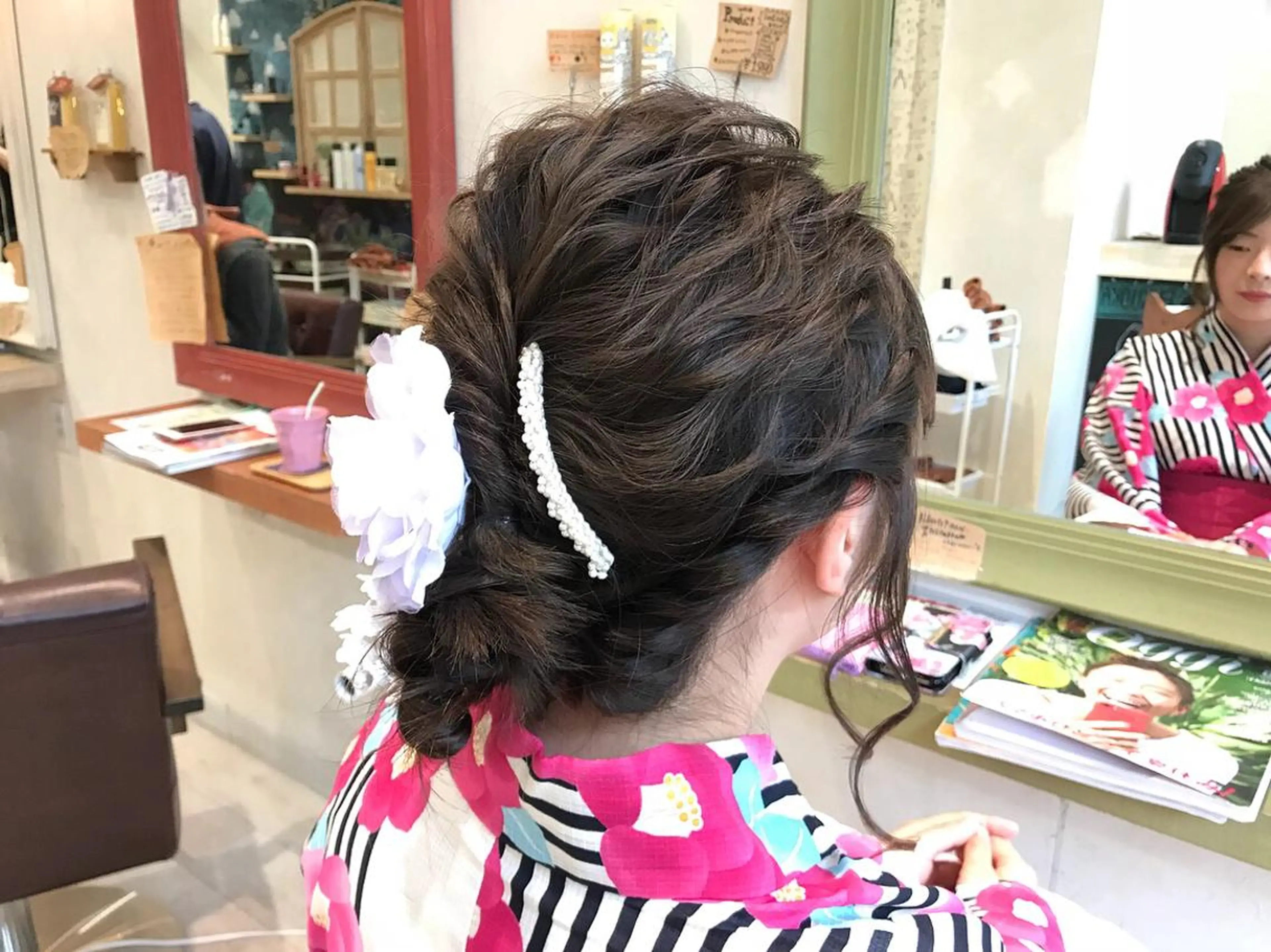 セミロング カラー ヘアアレンジ 浴衣 メンズ指名多数!! SiLO 田島のヘアスタイル