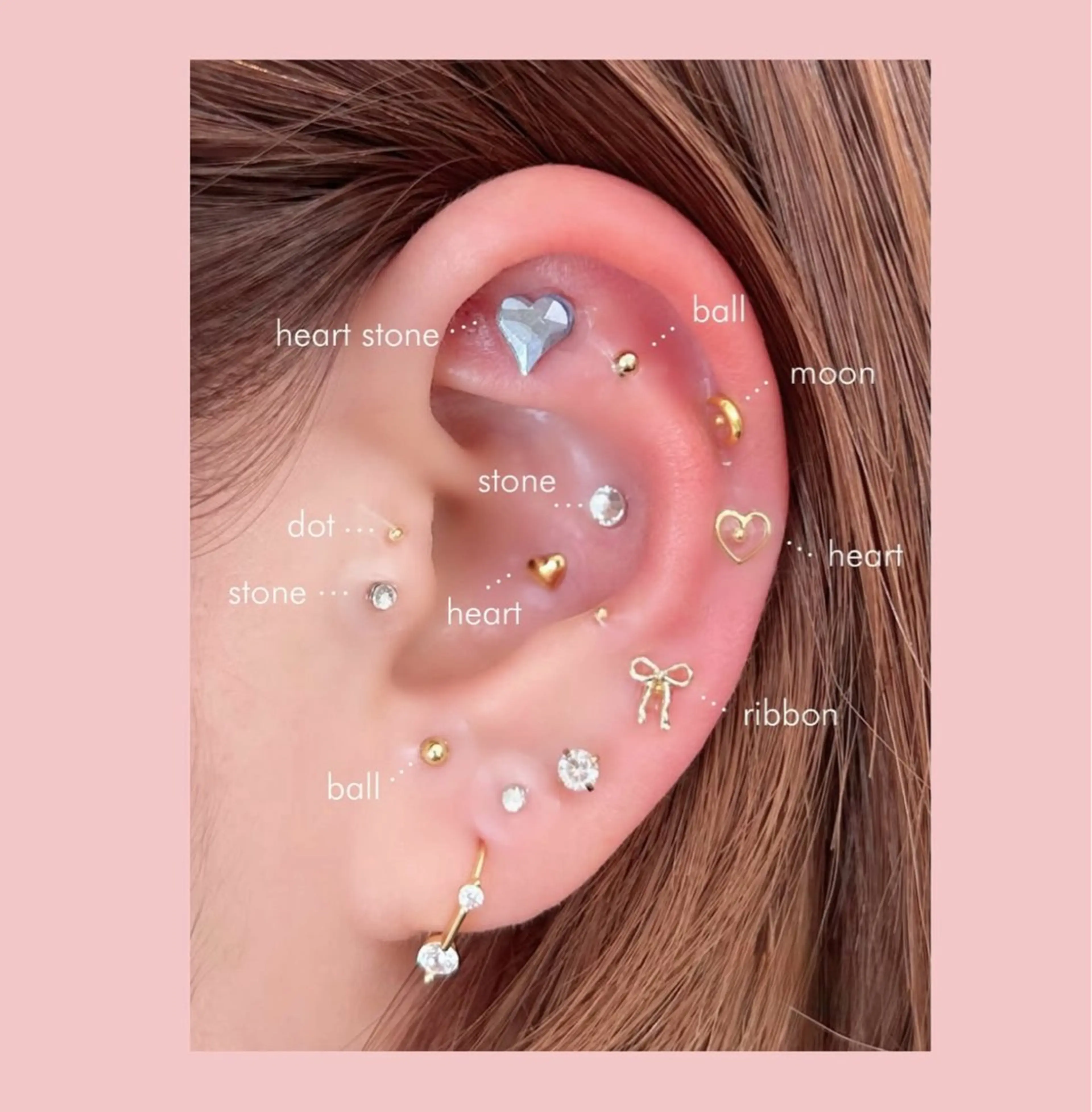 耳つぼジュエリー 両耳合わせて6個の写真