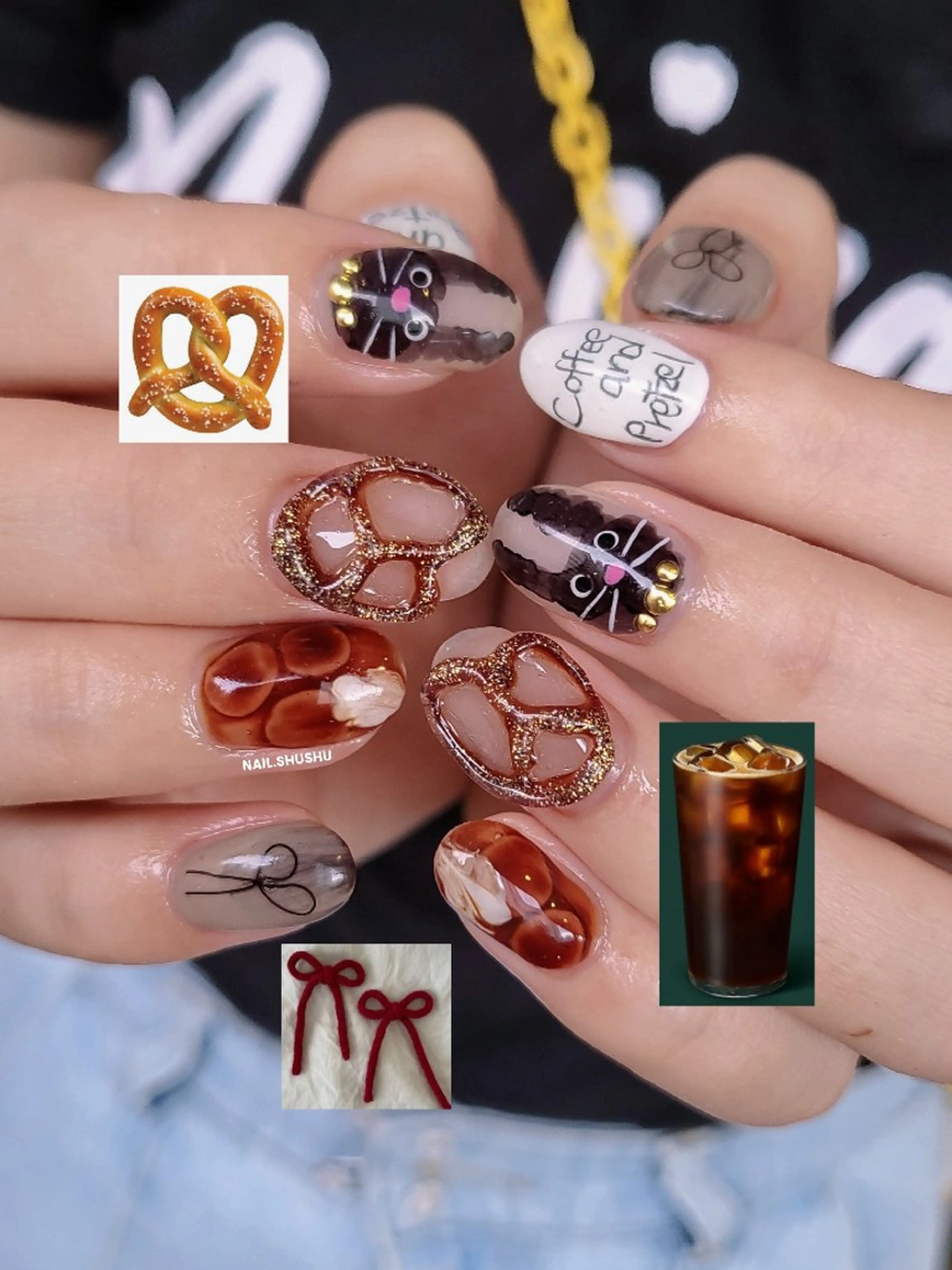 ネイル ハンドネイル 3dパーツ/流行り 👧shushu❤️のネイルデザイン