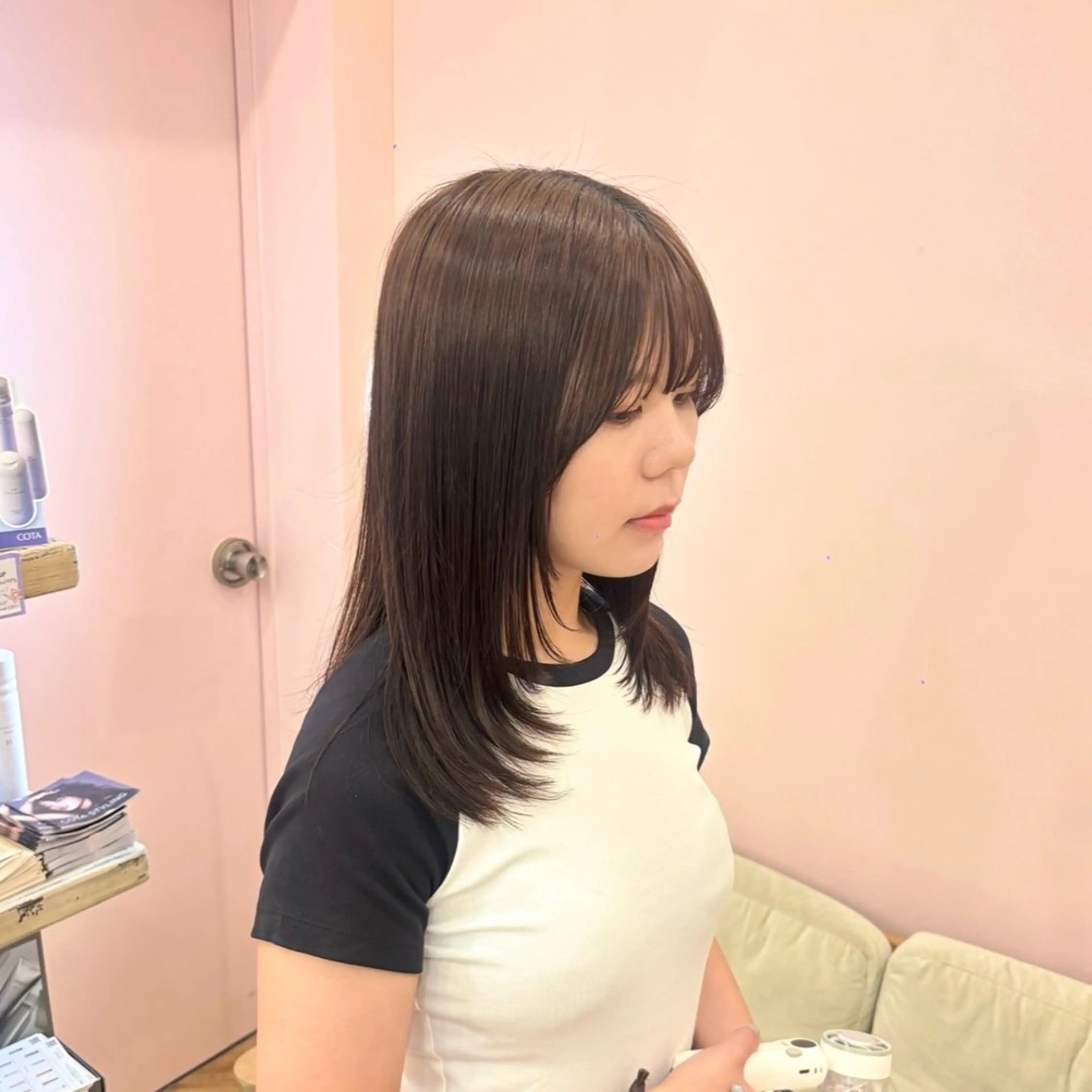 ミディアム 髪質改善縮毛５０％ OFF/吉田 響歌♡のヘアスタイル