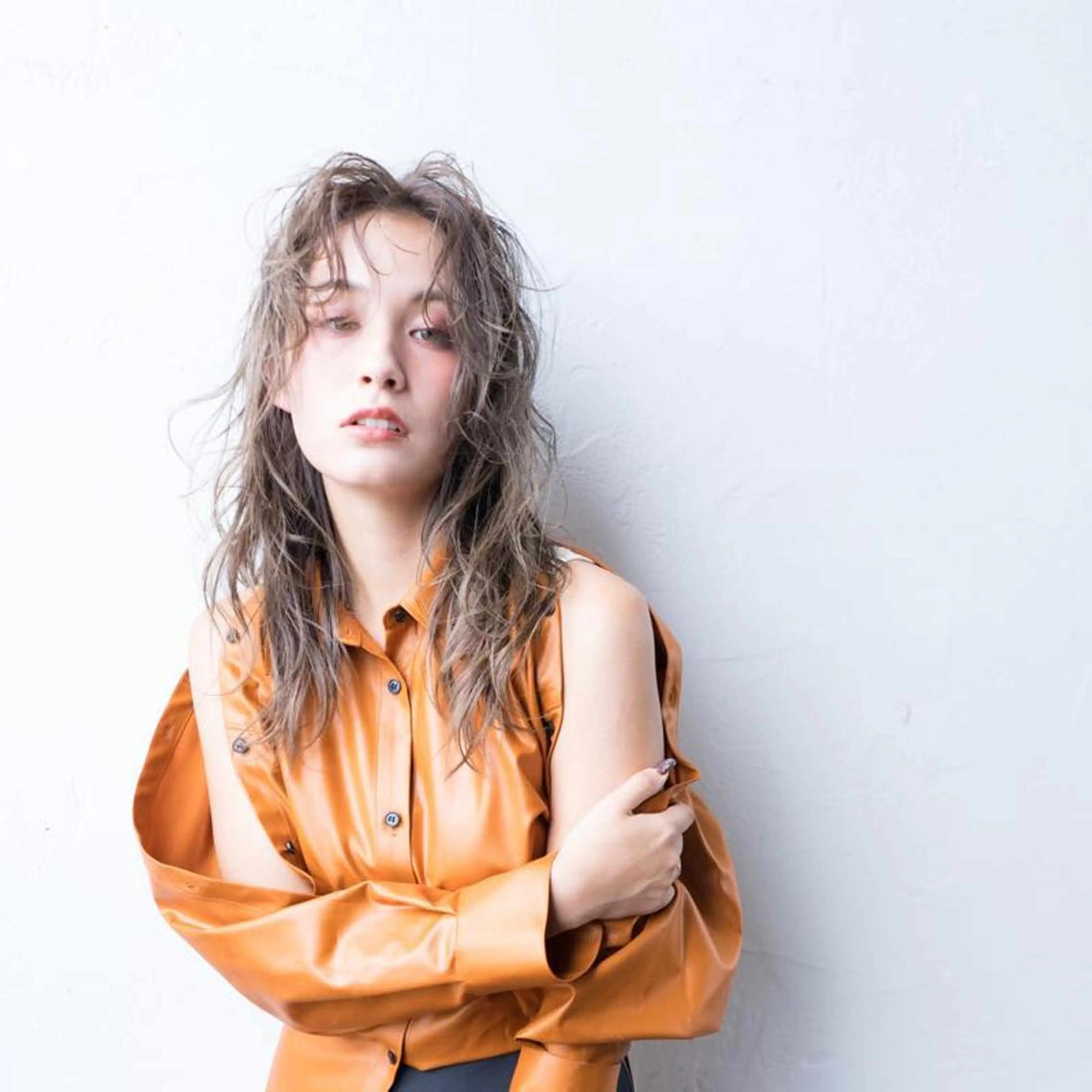 ロング カラー パーマ Ash 店長 木村 和人のヘアスタイル