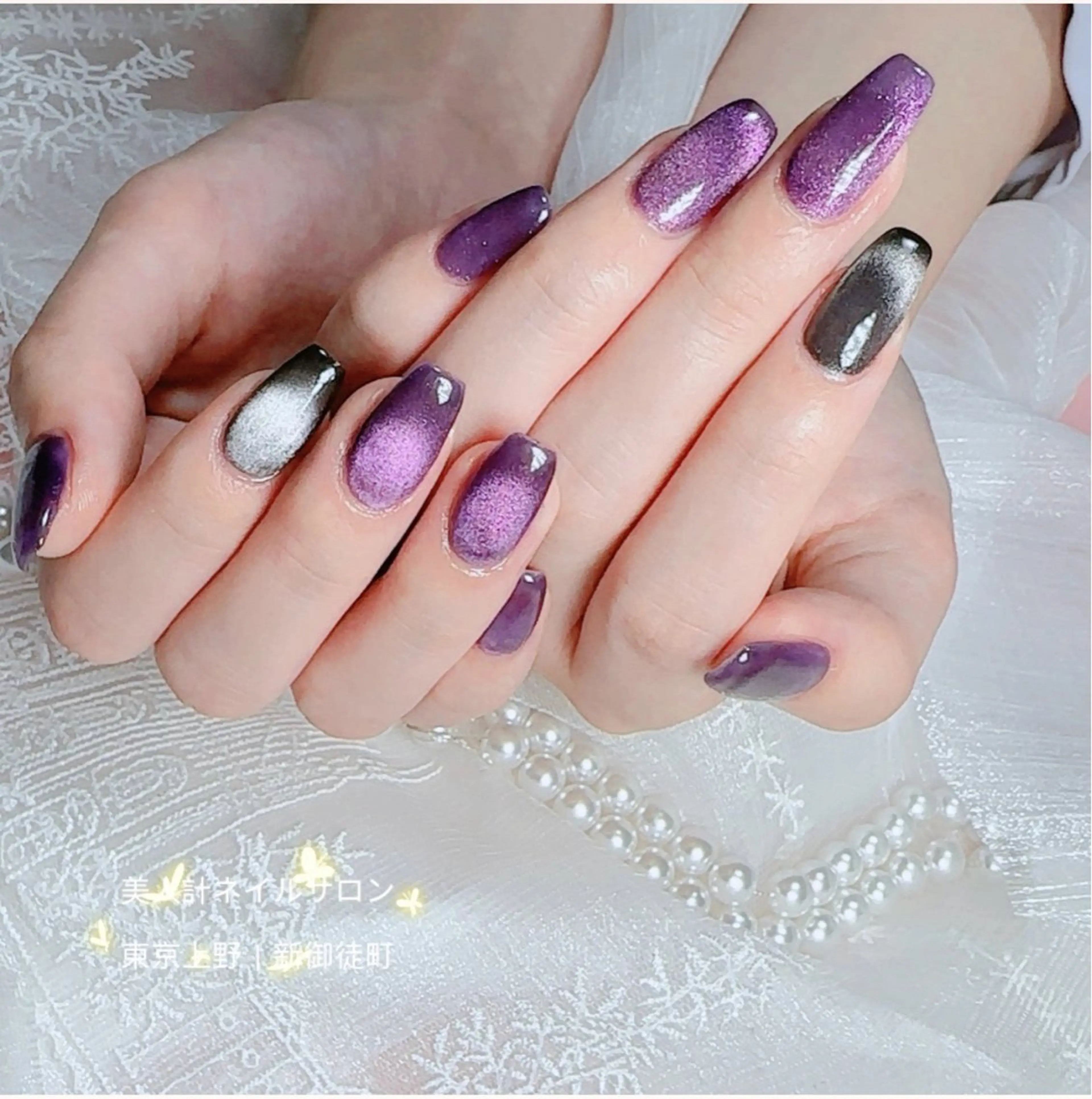 ネイル マグネットネイル ハンドネイル 美人計ネイルサロン所属・中山 美月のネイルデザイン