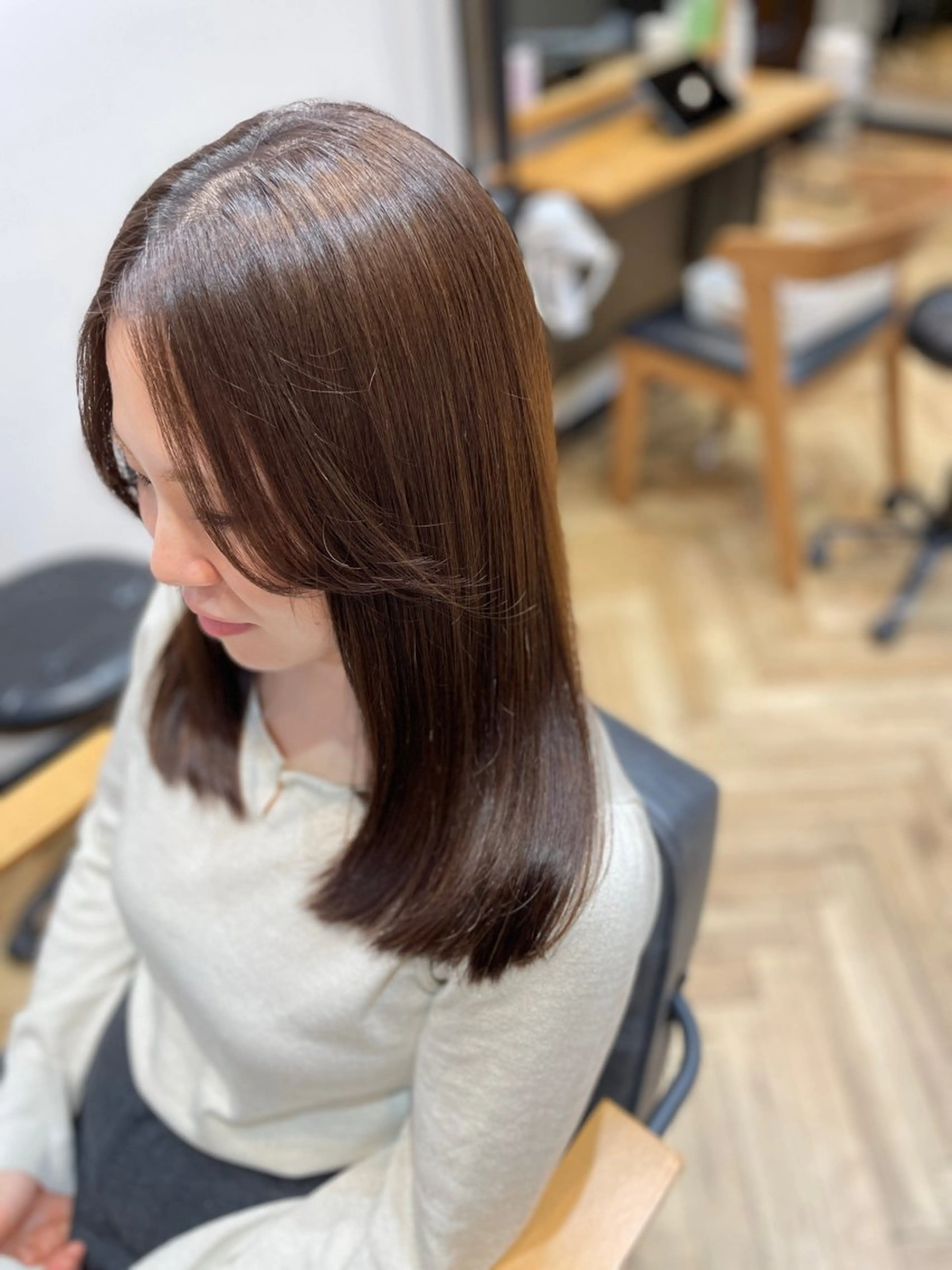 ロング カラー ラベンダーカラー カット ヘアカラー 望恵🌸 韓国🇰🇷スタイルのヘアスタイル