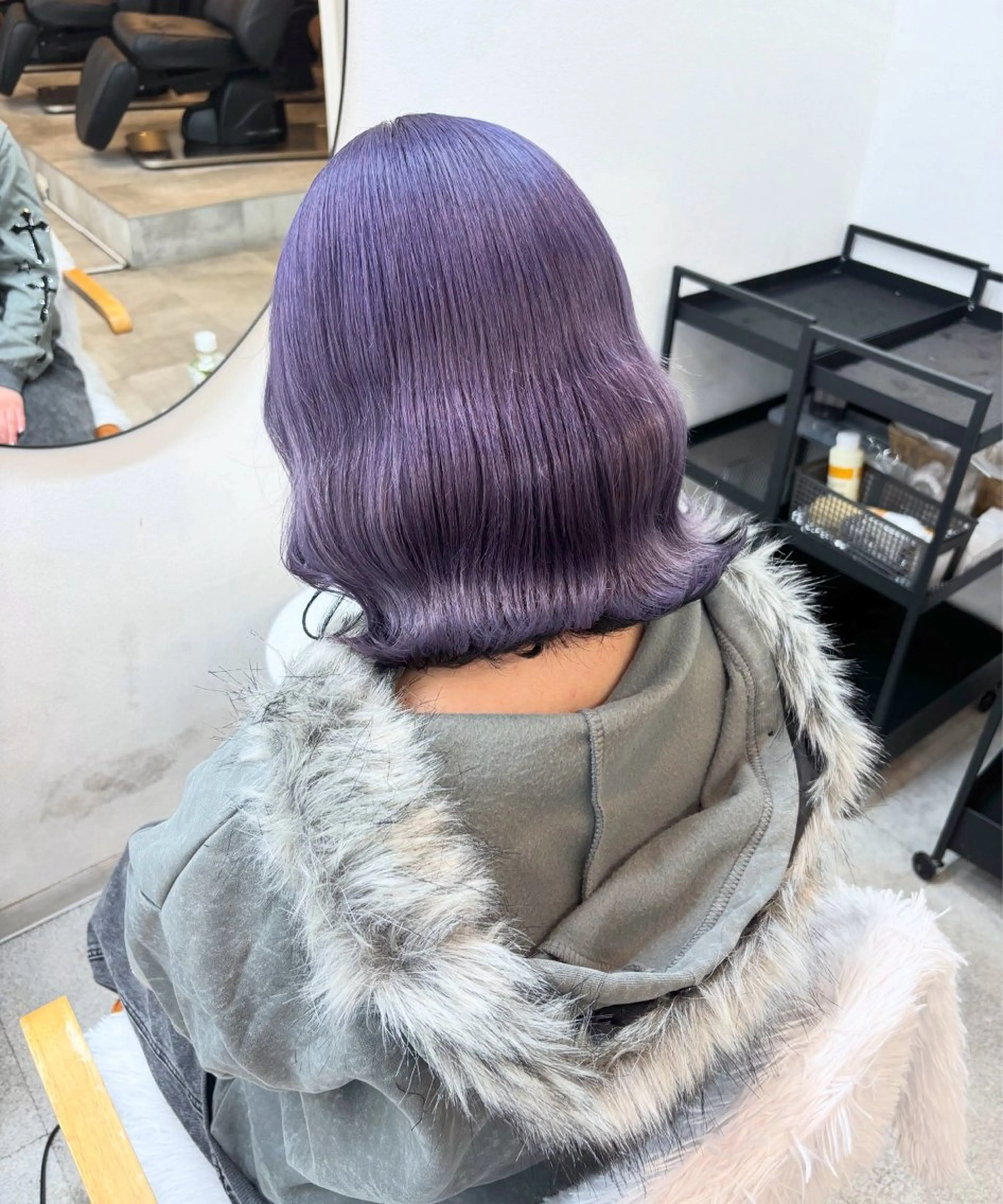 ミディアム カラー ヘアアレンジ 黒髪 ディープパープル パープルカラー ヘアカラー トリートメント ヘアセット 渋谷🩶ハイトーン 🩶FUMUのヘアスタイル