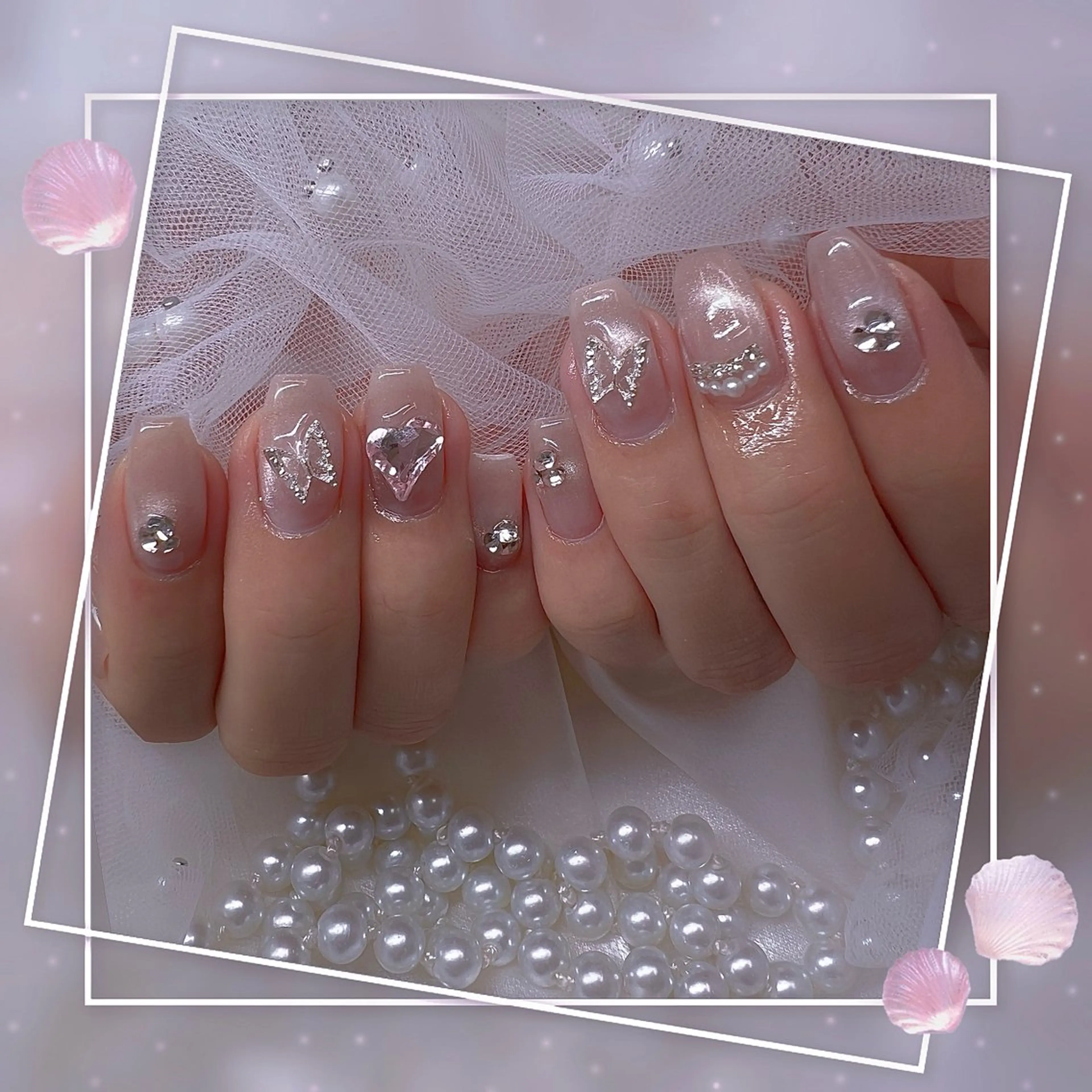 ネイル チークネイル フレンチネイル グラデーション マグネットネイル マグネットフレンチ ハンドネイル Chill Nailsalonのネイルデザイン