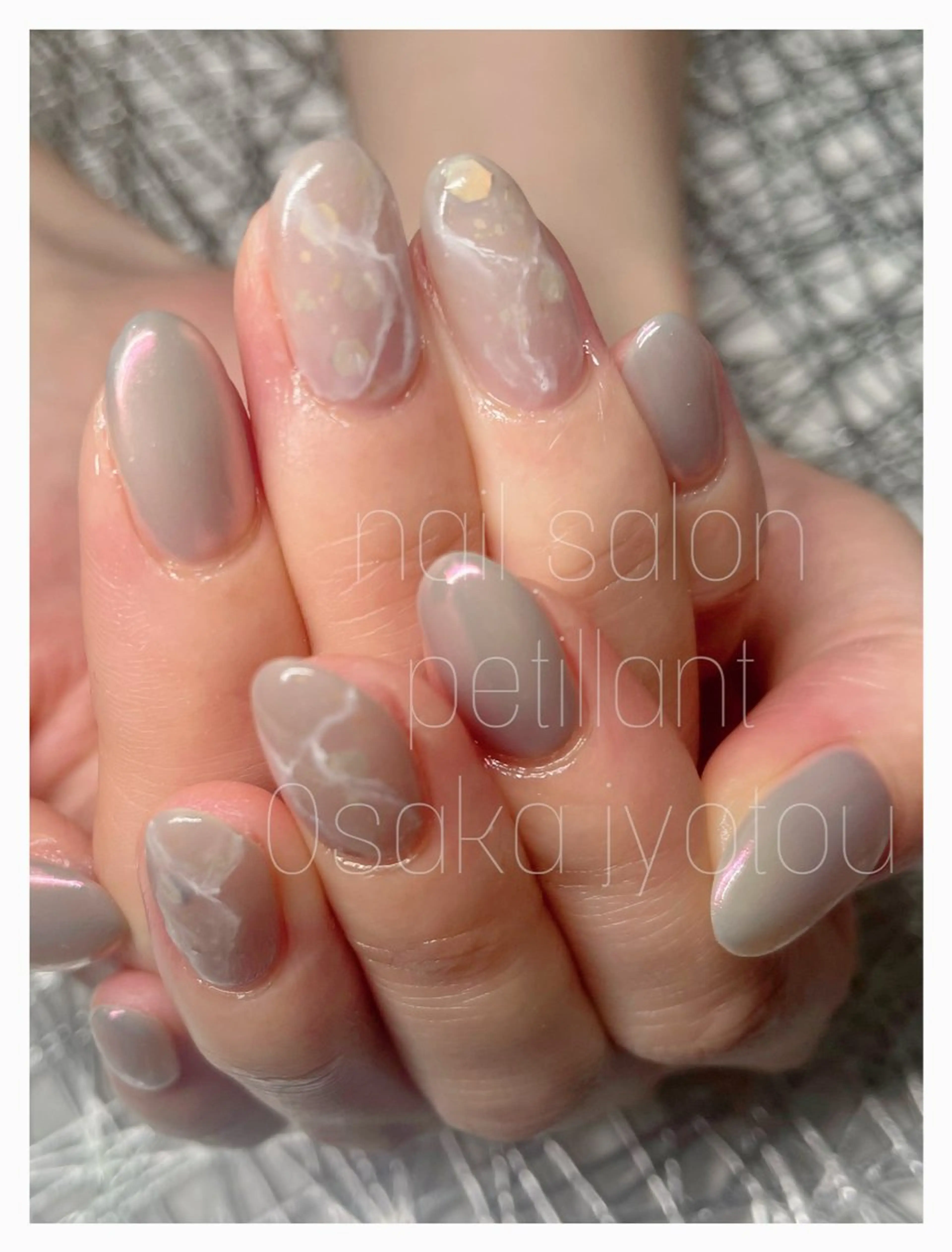 ネイル アートネイル オーロラネイル ピンク nail salon petillantのネイルデザイン