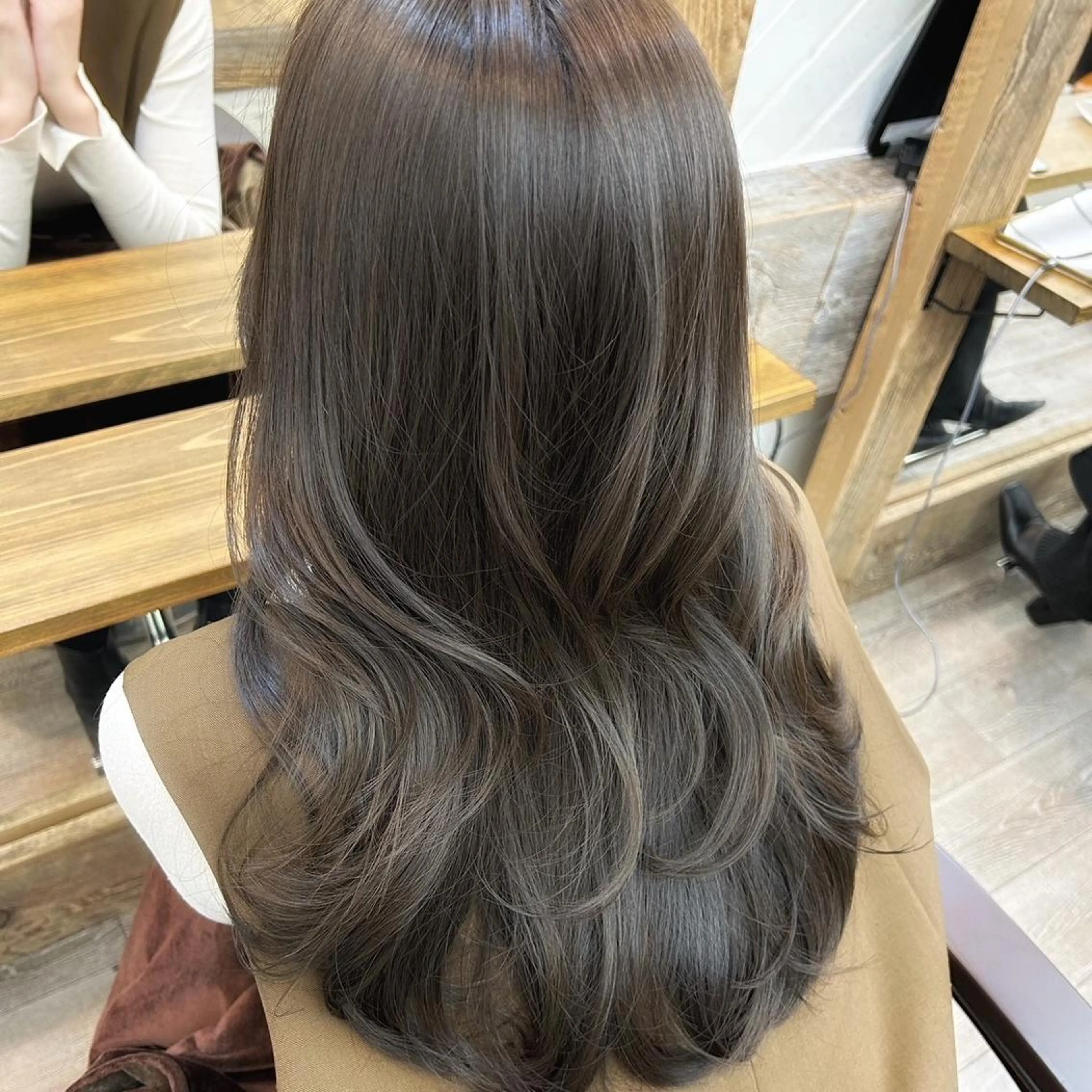 ロング アッシュ ミストバング パープルカラー ボブ デート カット ヘアカラー トリートメント N° anfeel 渋谷🪞🫧のヘアスタイル