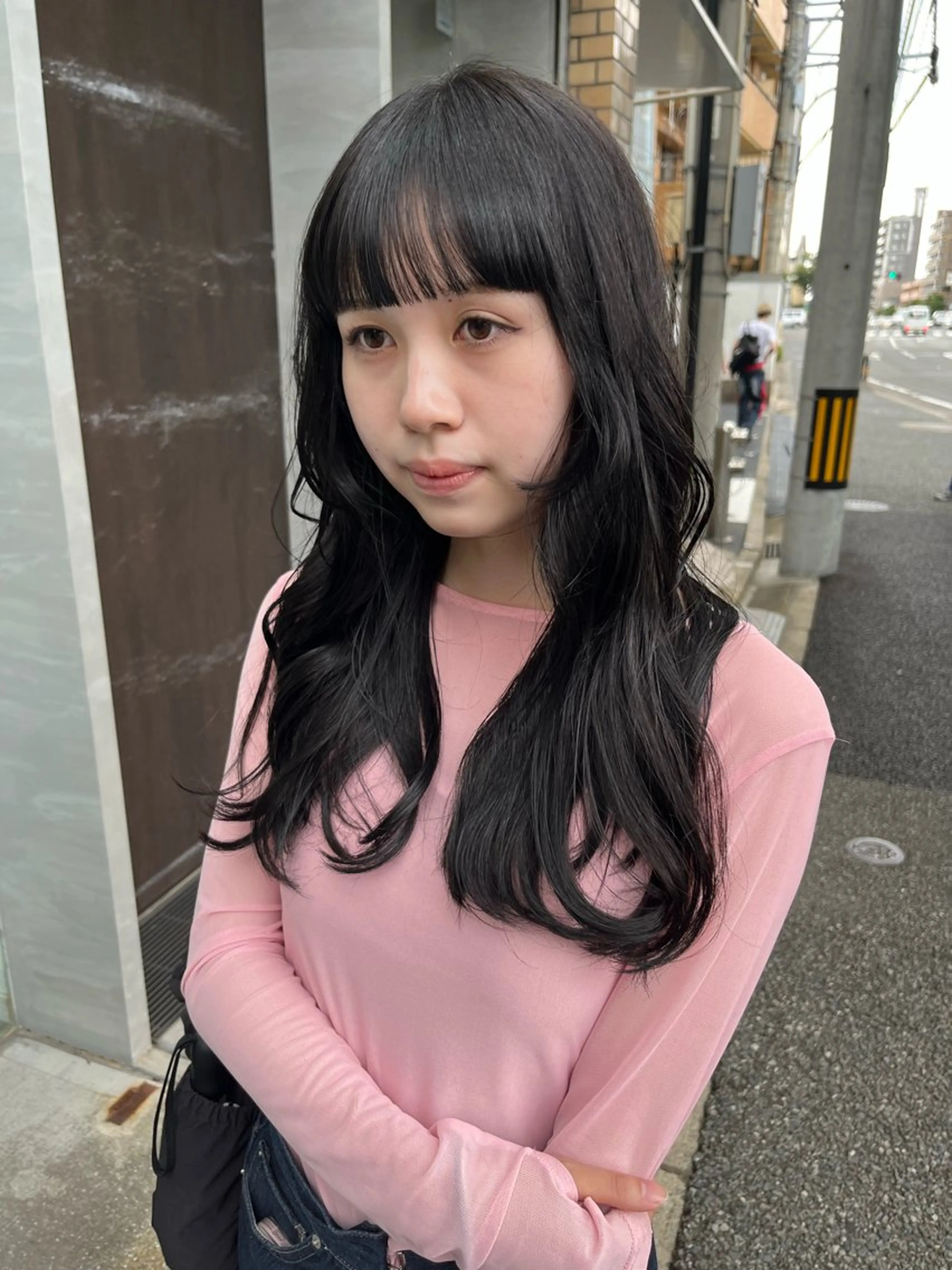 ロング カラー オレンジ 姫カット カット ヘアカラー トリートメント yuumi/大濠🪷 顔周り/ハイトーンのヘアスタイル