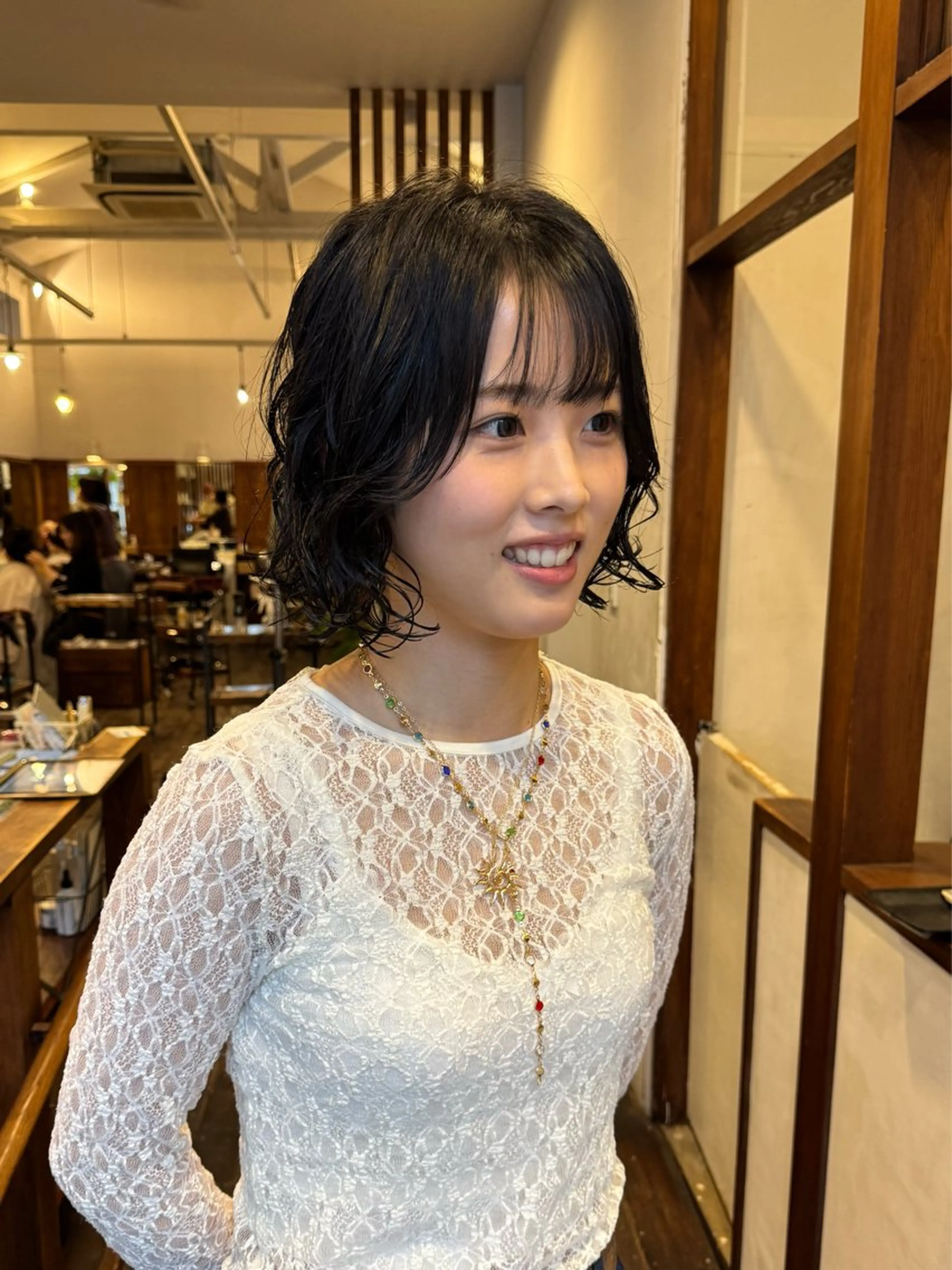 ミディアム パーマ カット パーマ トリートメント MOK大阪梅田店 Asahiのヘアスタイル