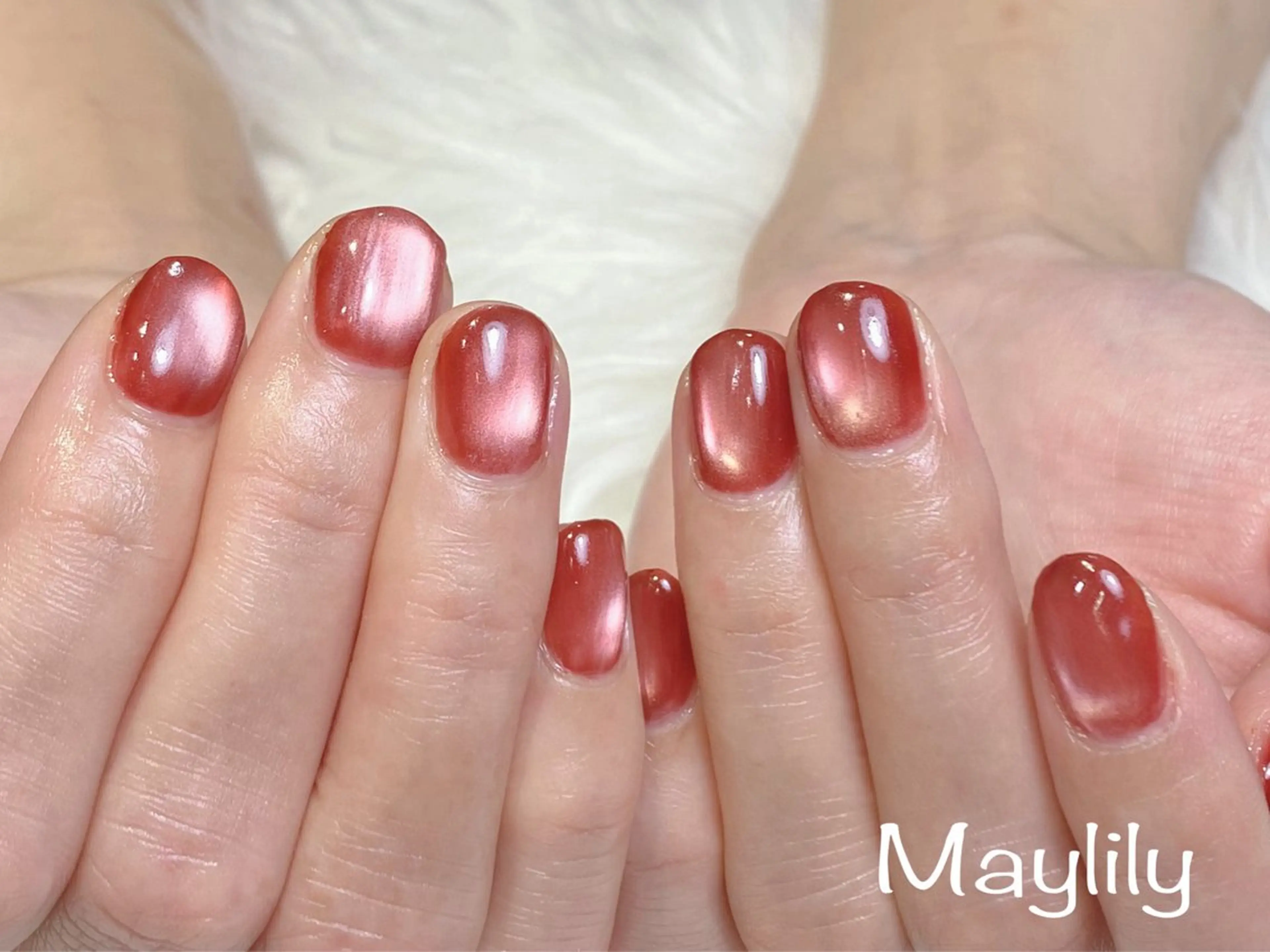 ネイル ボルドー マグネットネイル ハンドネイル Nail salon Maylilyのネイルデザイン