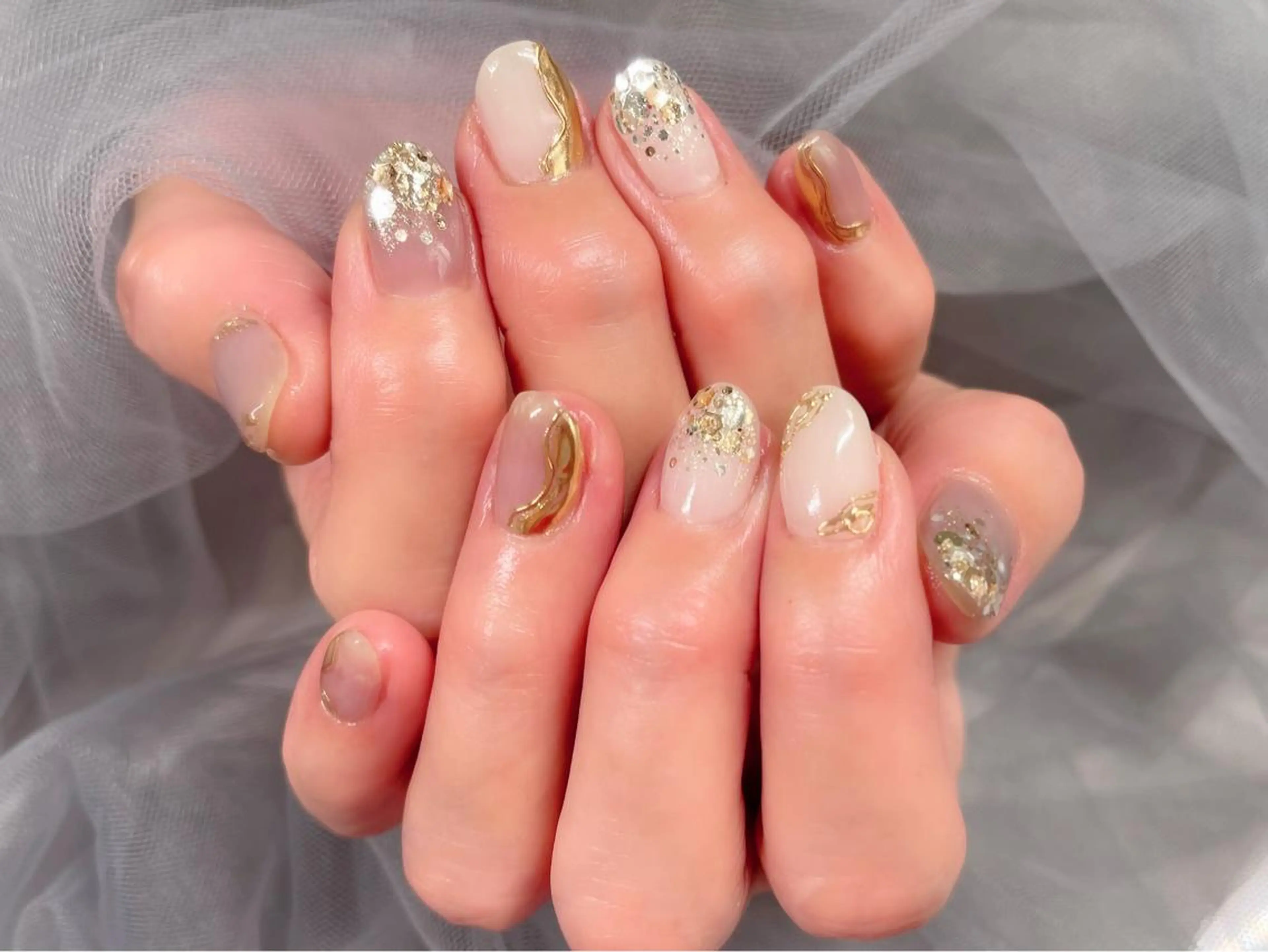 ネイル パープル ハンドネイル Nail Salon KURELLYのネイルデザイン