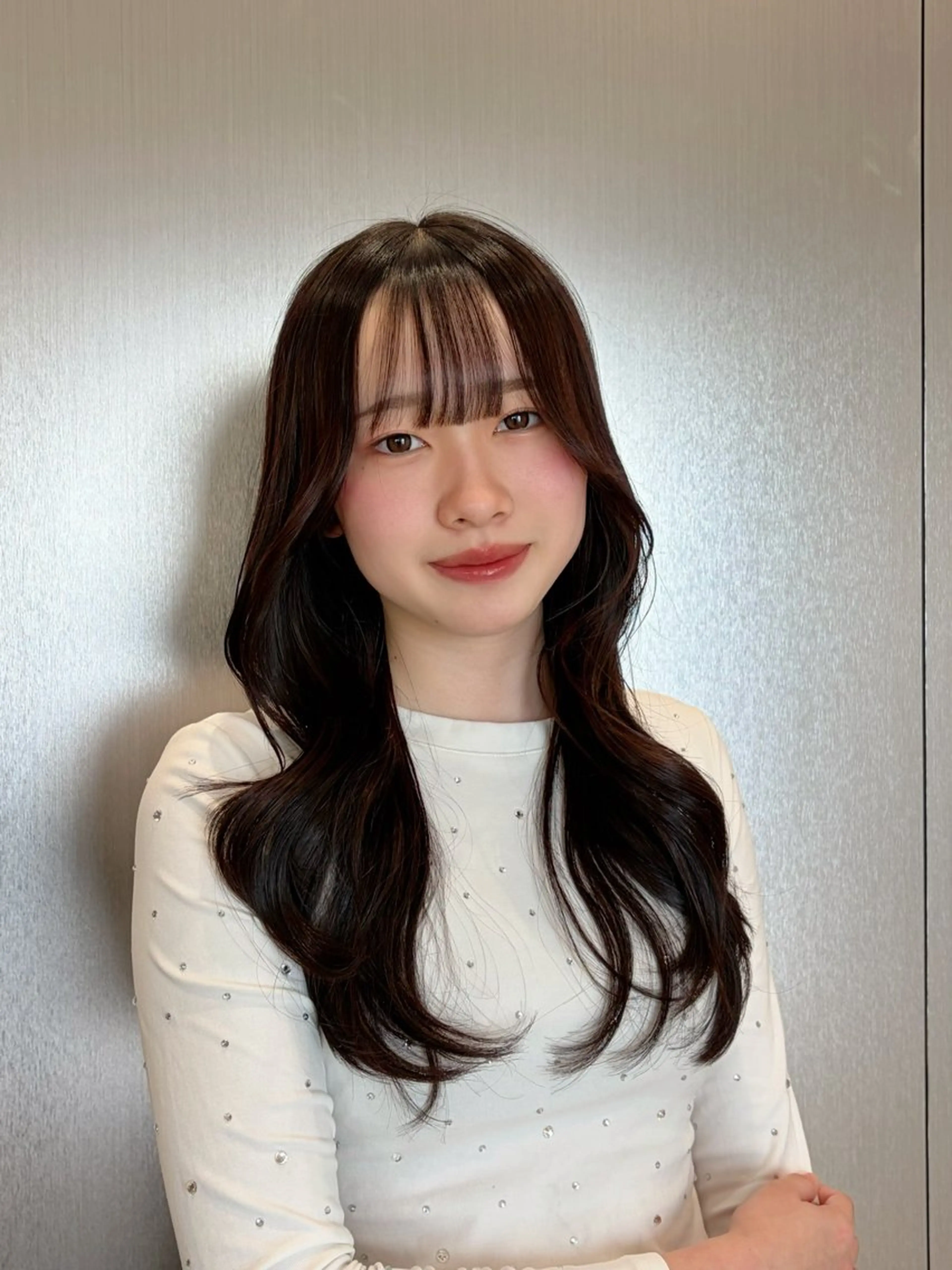 セミロング 髪質改善 トリートメント カット ヘアカラー トリートメント 柴田樹/大人可愛い 艶髪カラー/髪質改善のヘアスタイル