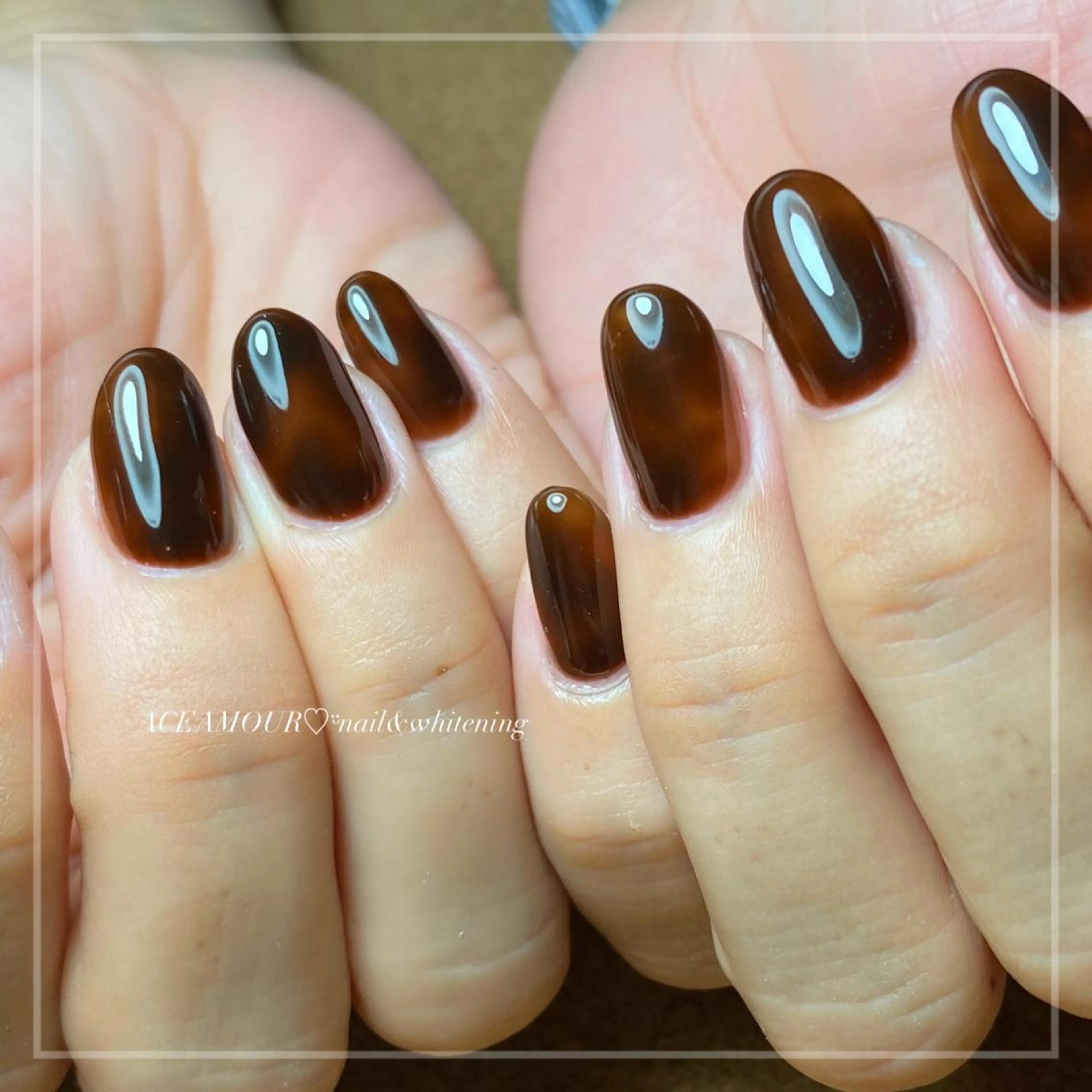 ネイル アートネイル べっ甲ネイル ネイル/耳つぼ /新ホワイトニングのネイルデザイン