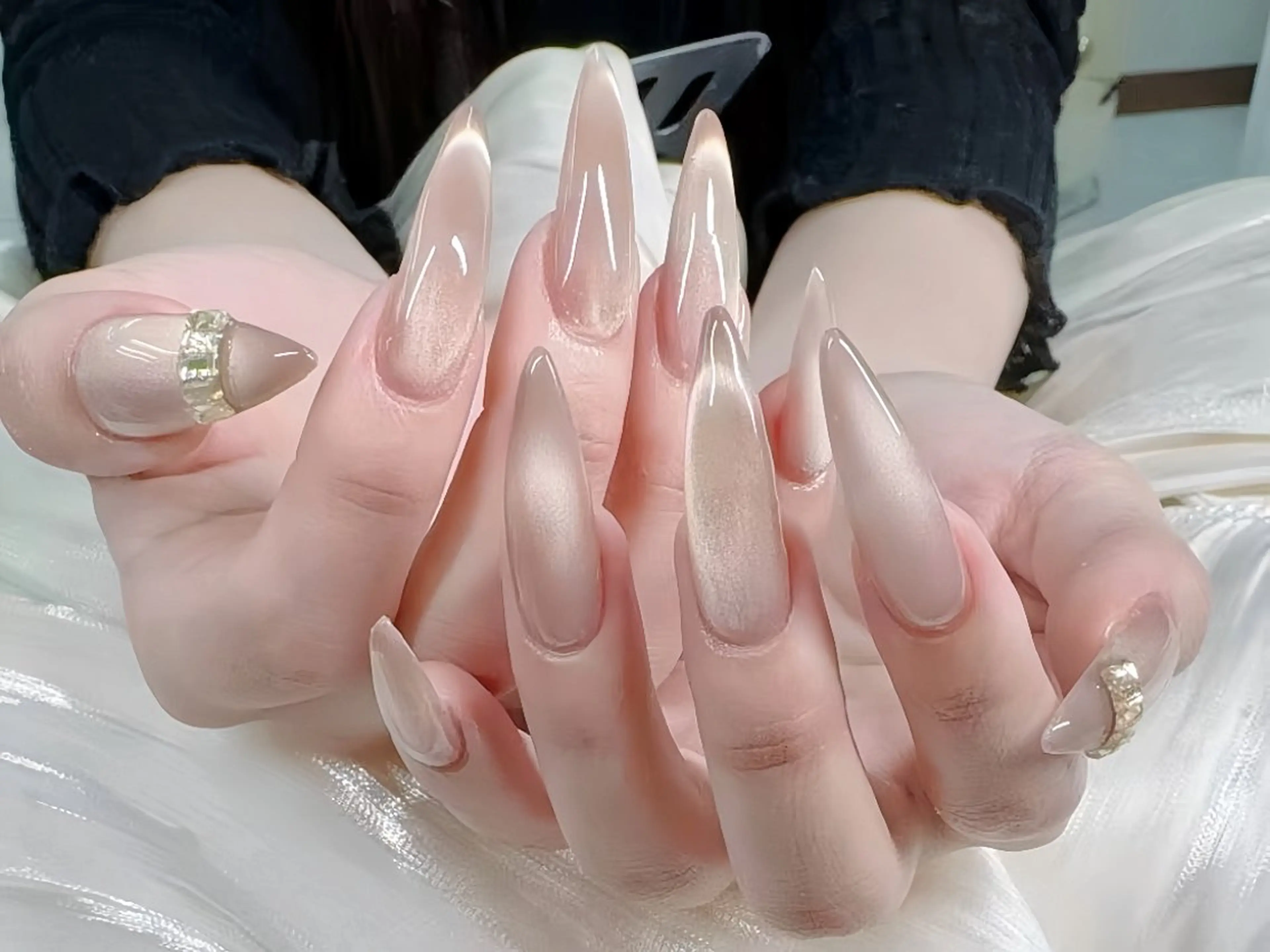 ネイル 長さ出し ジェルネイル 韓国ネイル マグネットネイル 持ち込み Egao Nail錦糸町店のネイルデザイン