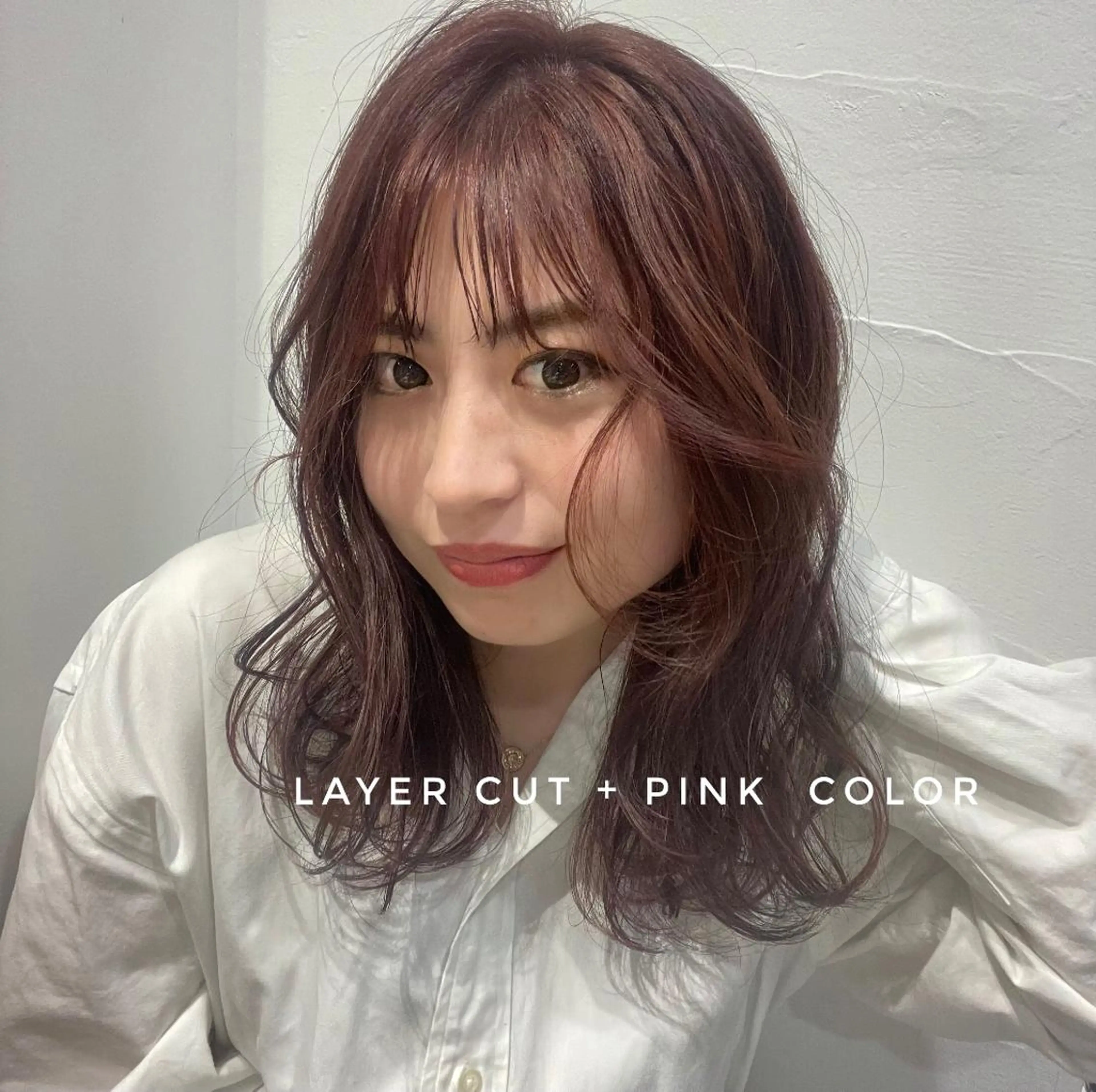 ミディアム カラー ブリーチ ピンクカラー . AYUKAのヘアスタイル