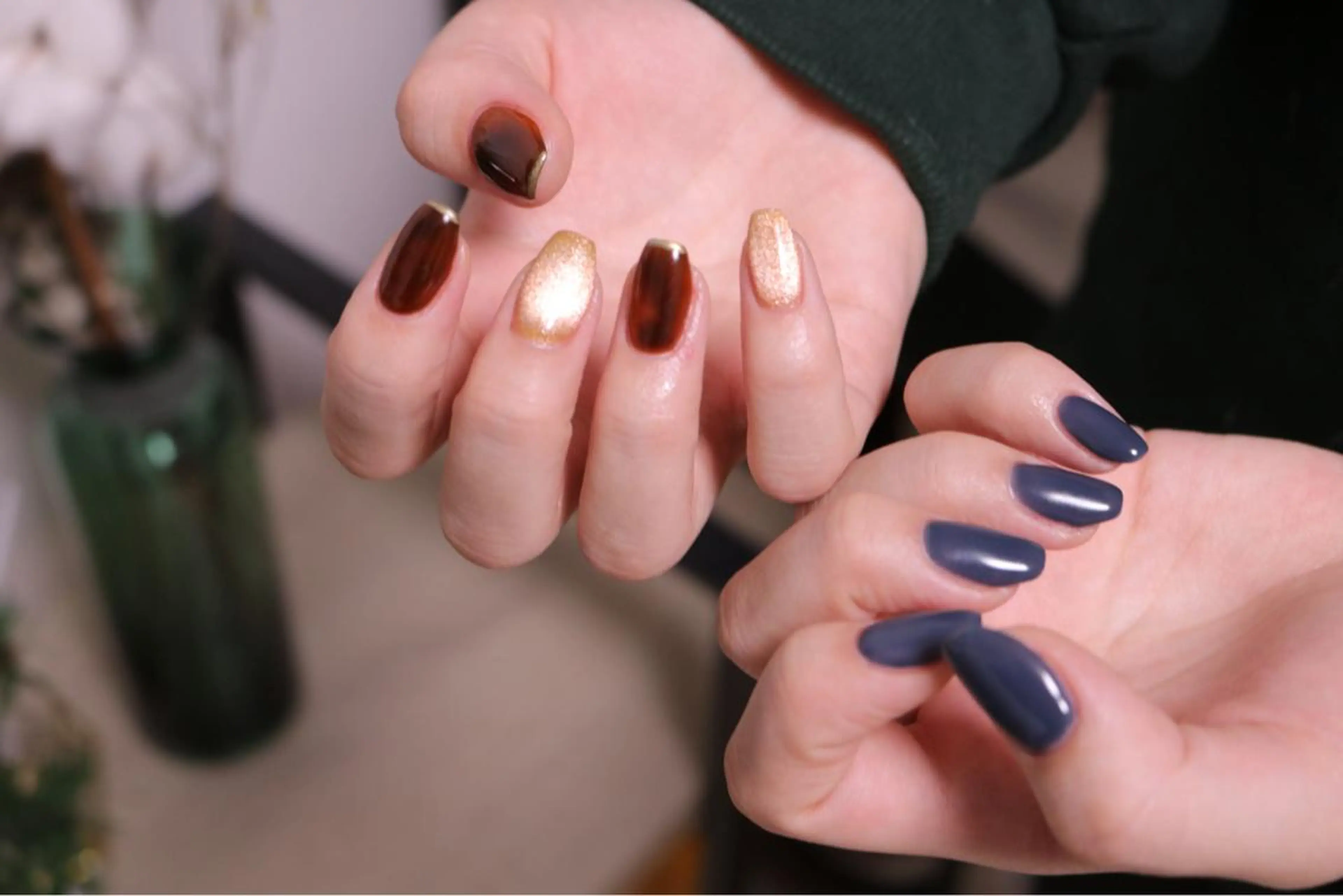 ネイル オーロラネイル 長さ出し ジェルネイル 韓国ネイル 持ち込み MH Nailのネイルデザイン