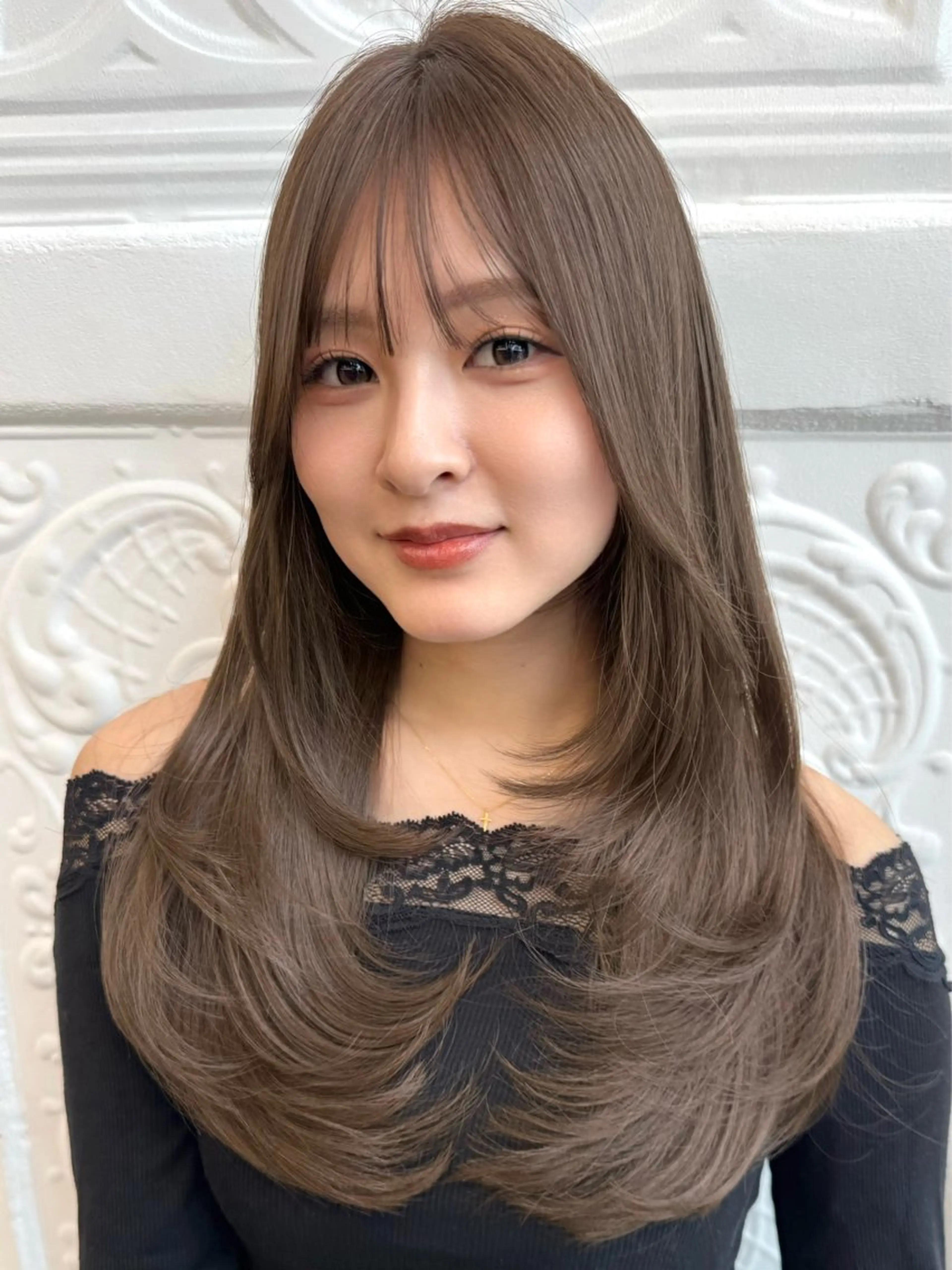 ロング カラー グレージュ オリーブグレージュ オリーブグレー オレンジ レイヤーカット カット ヘアカラー トリートメント レイヤー🩰顔まわり /透明感/kanaのヘアスタイル
