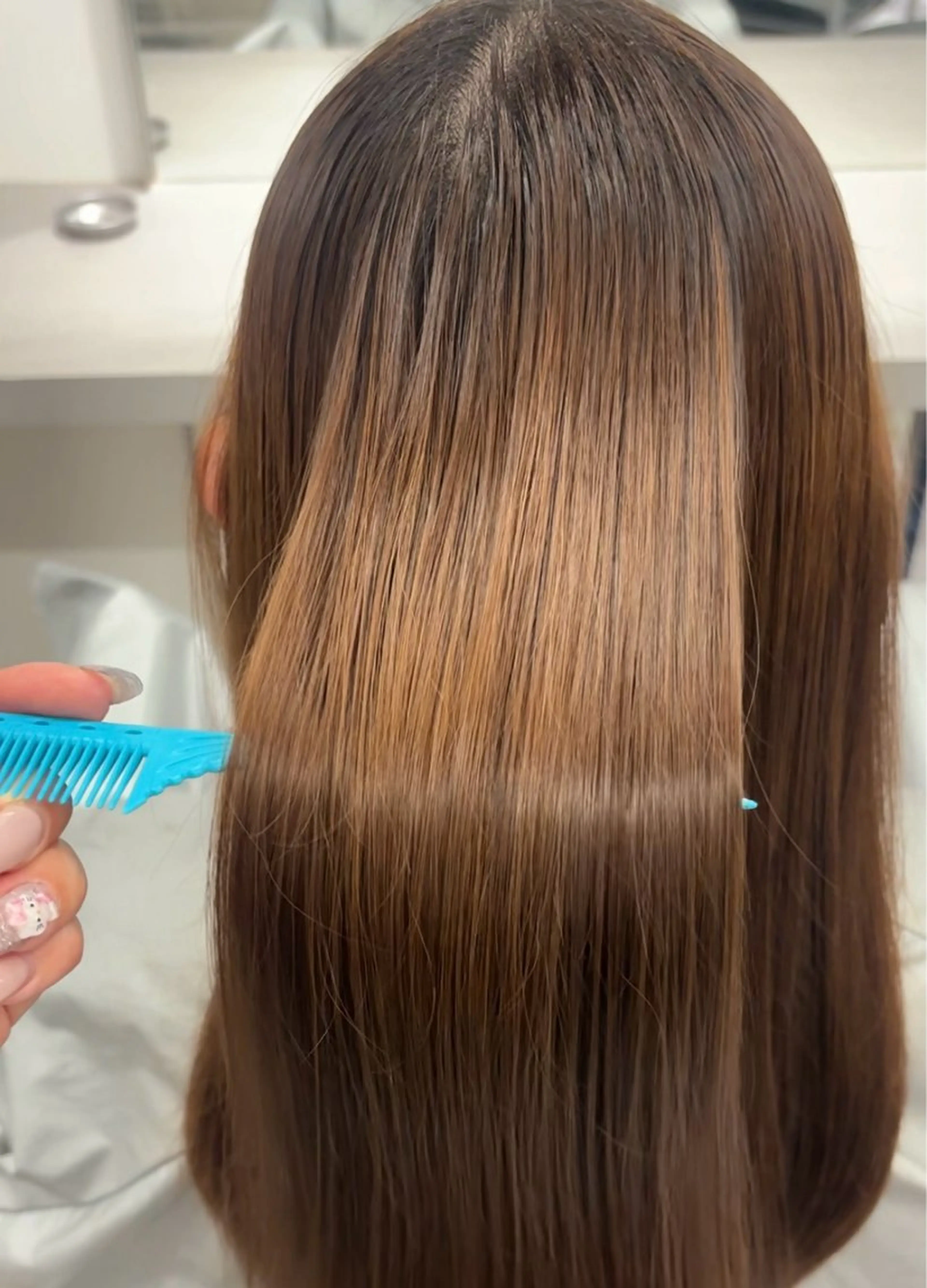 セミロング 縮毛矯正 カット 縮毛矯正 トリートメント EIGHT ／SHU🩶のヘアスタイル