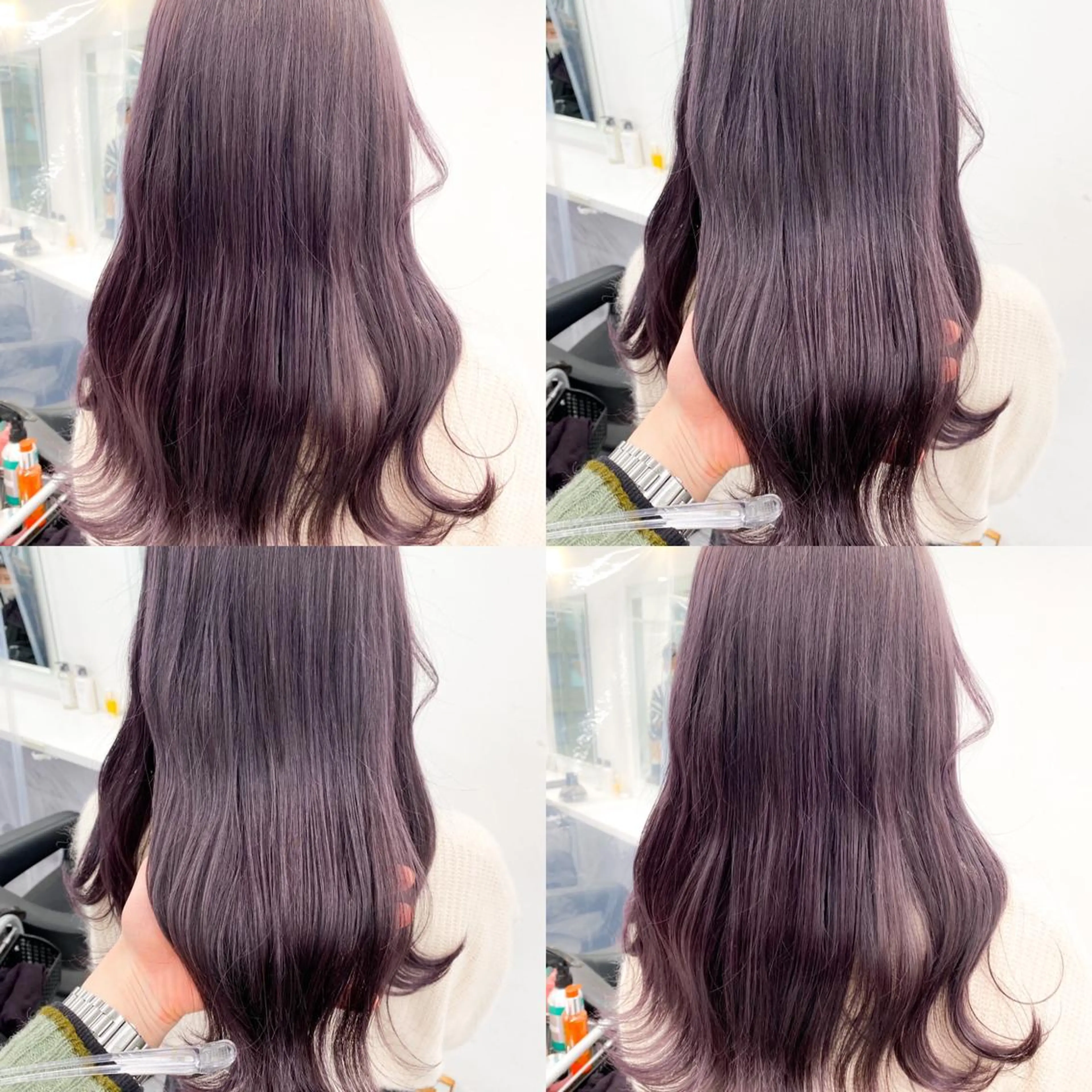 ロング カラー カット ヘアカラー ハイトーン×レイヤー カットTAKUMIのヘアスタイル