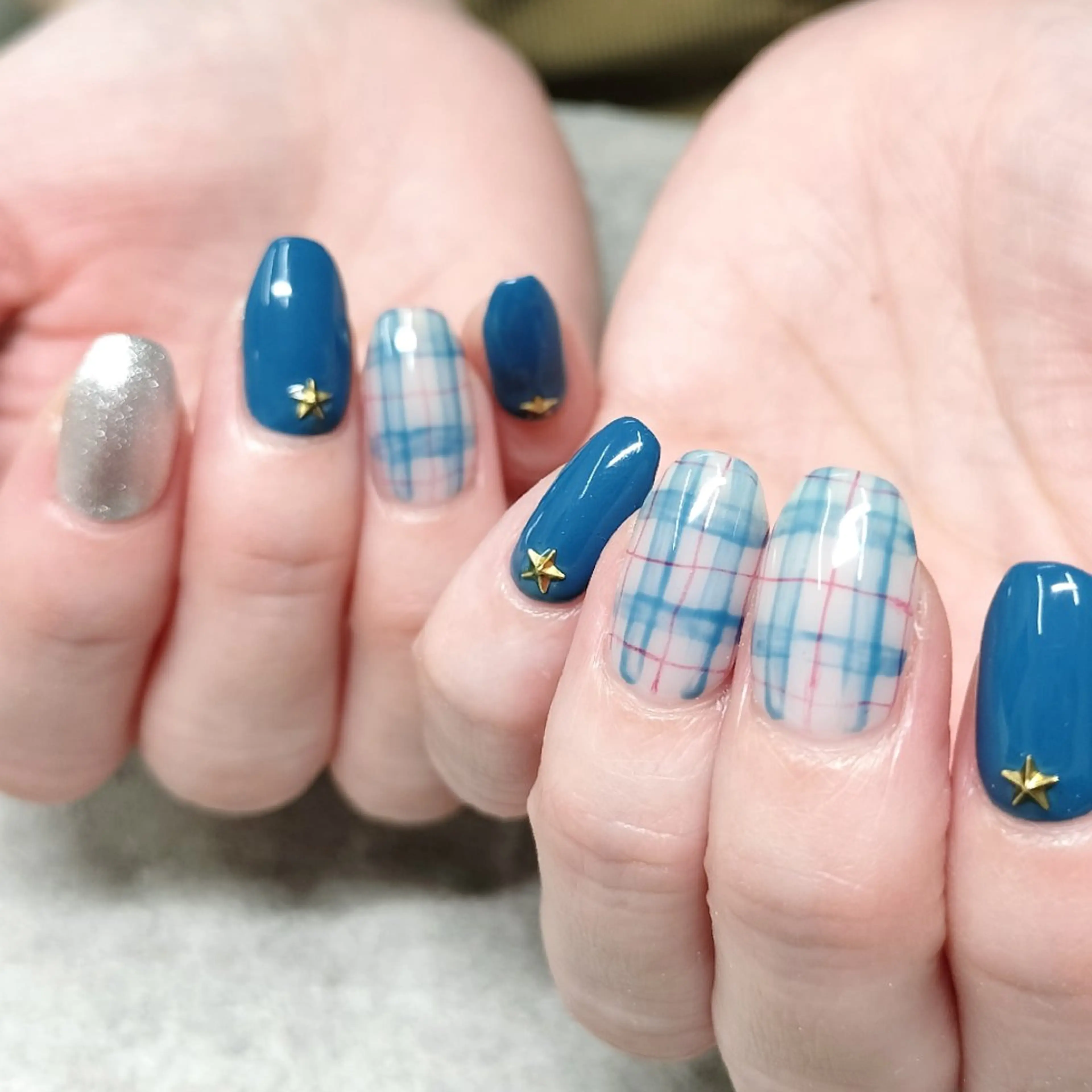 ネイル ネイビー ハンドネイル She by M. Ryoukaのネイルデザイン