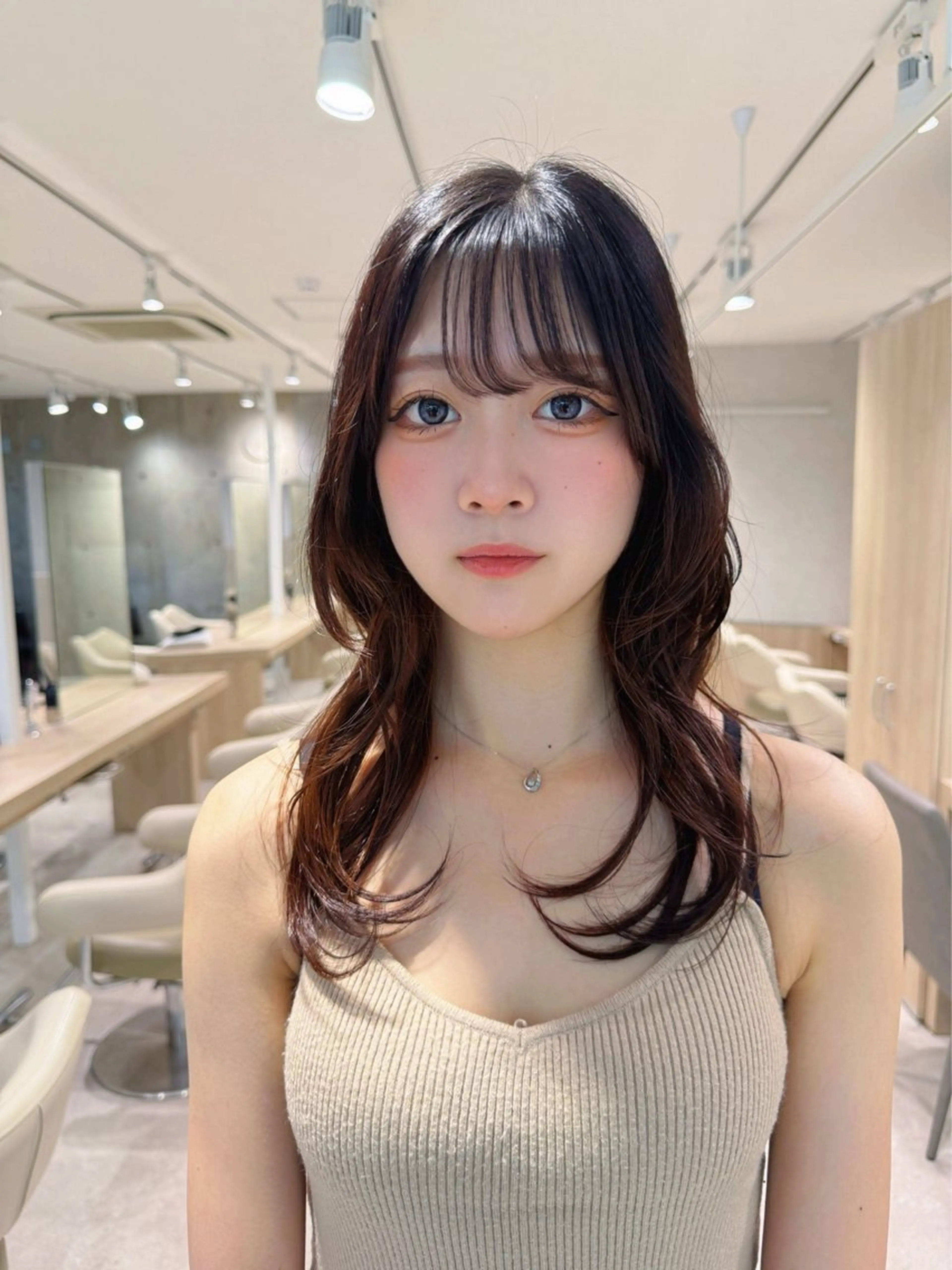 セミロング カット ヘアカラー 韓国レイヤー×透明感 カラー/山崎一輝のヘアスタイル