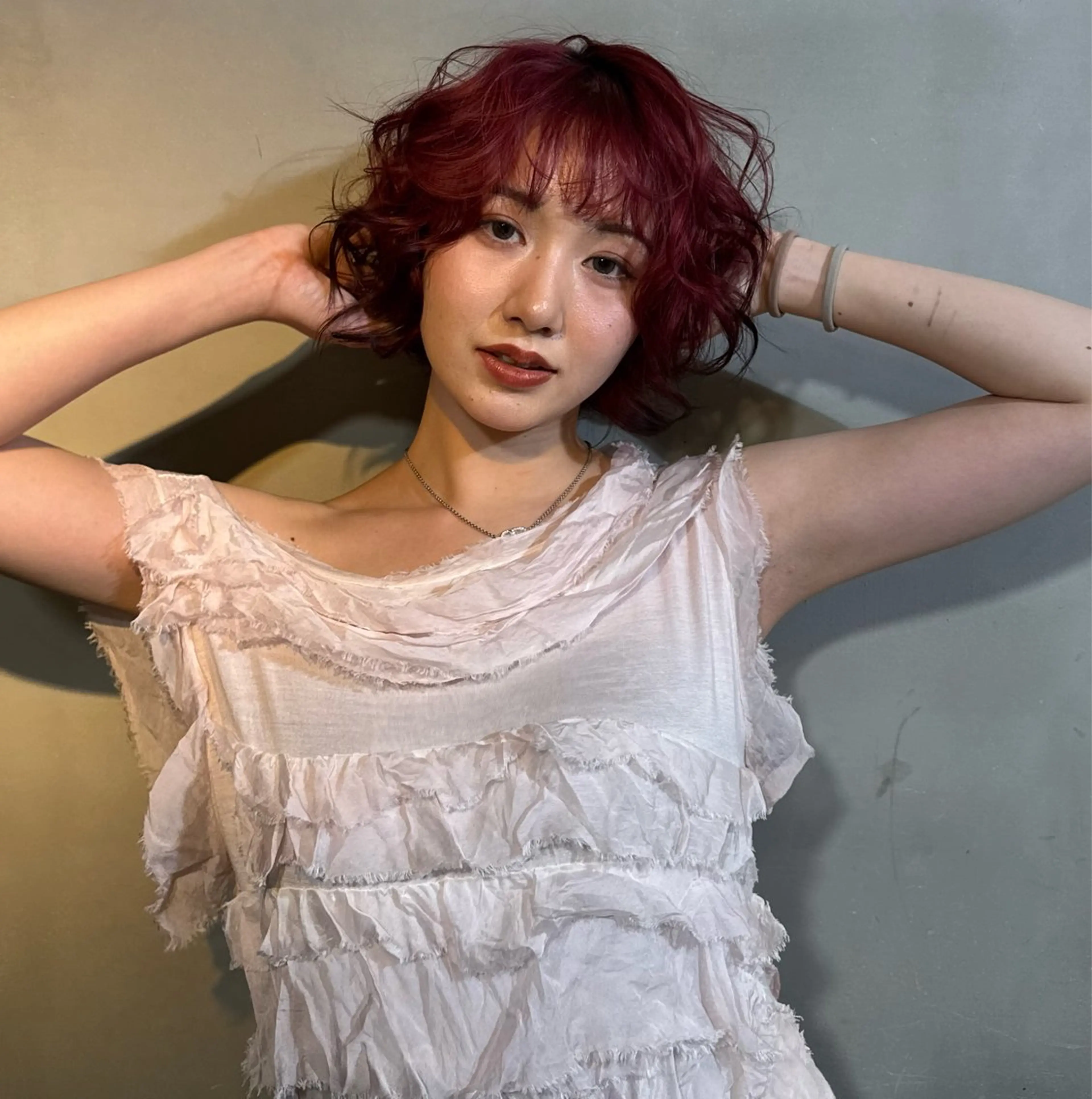 ミディアム カラー 韓国ヘア/ハイトーン RYUSEIのヘアスタイル