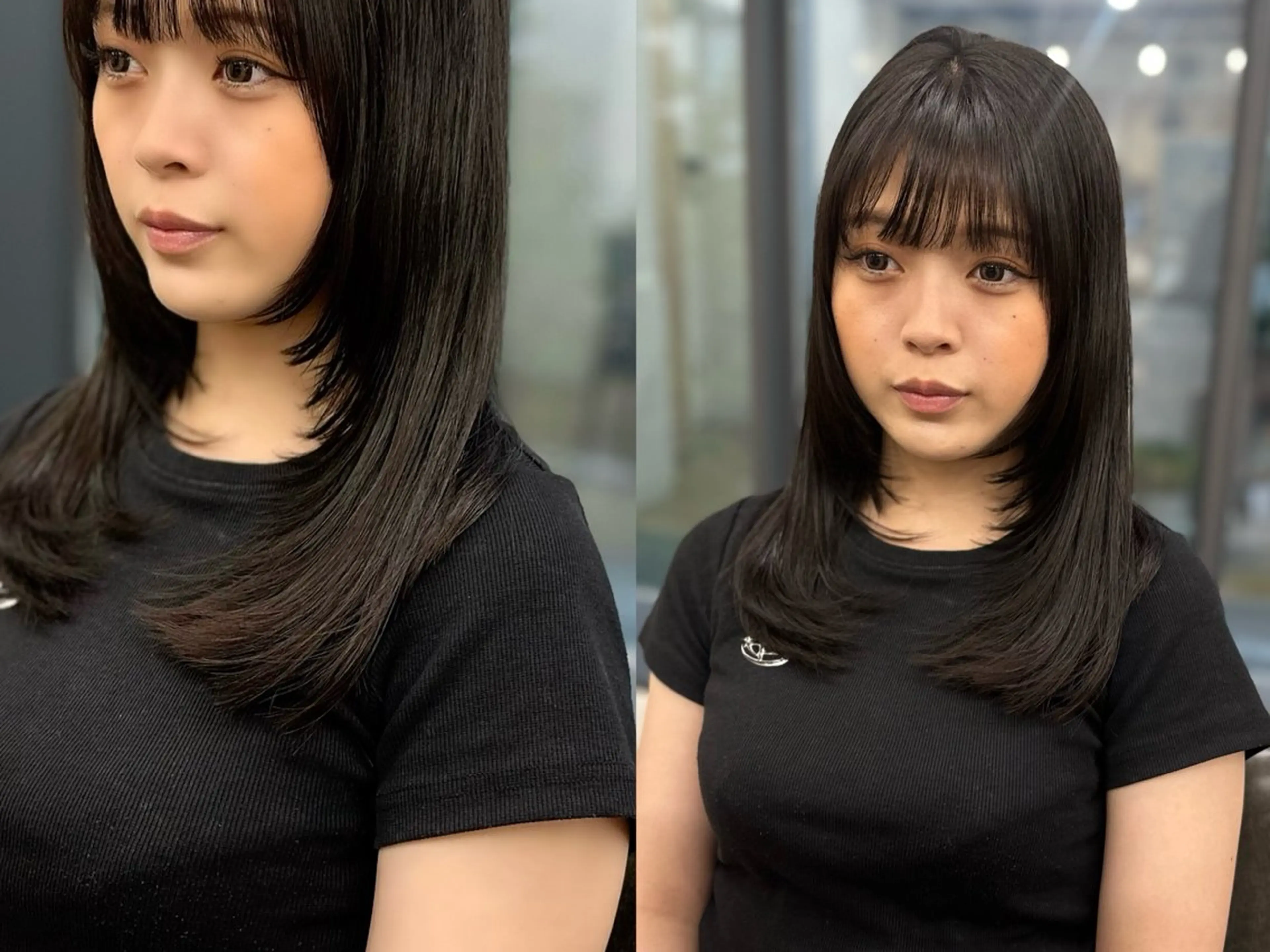 セミロング カラー パーマ ヘアアレンジ メンズ キッズ カット トリートメント 骨格レイヤーカット 🌿美髪縮毛矯正のヘアスタイル