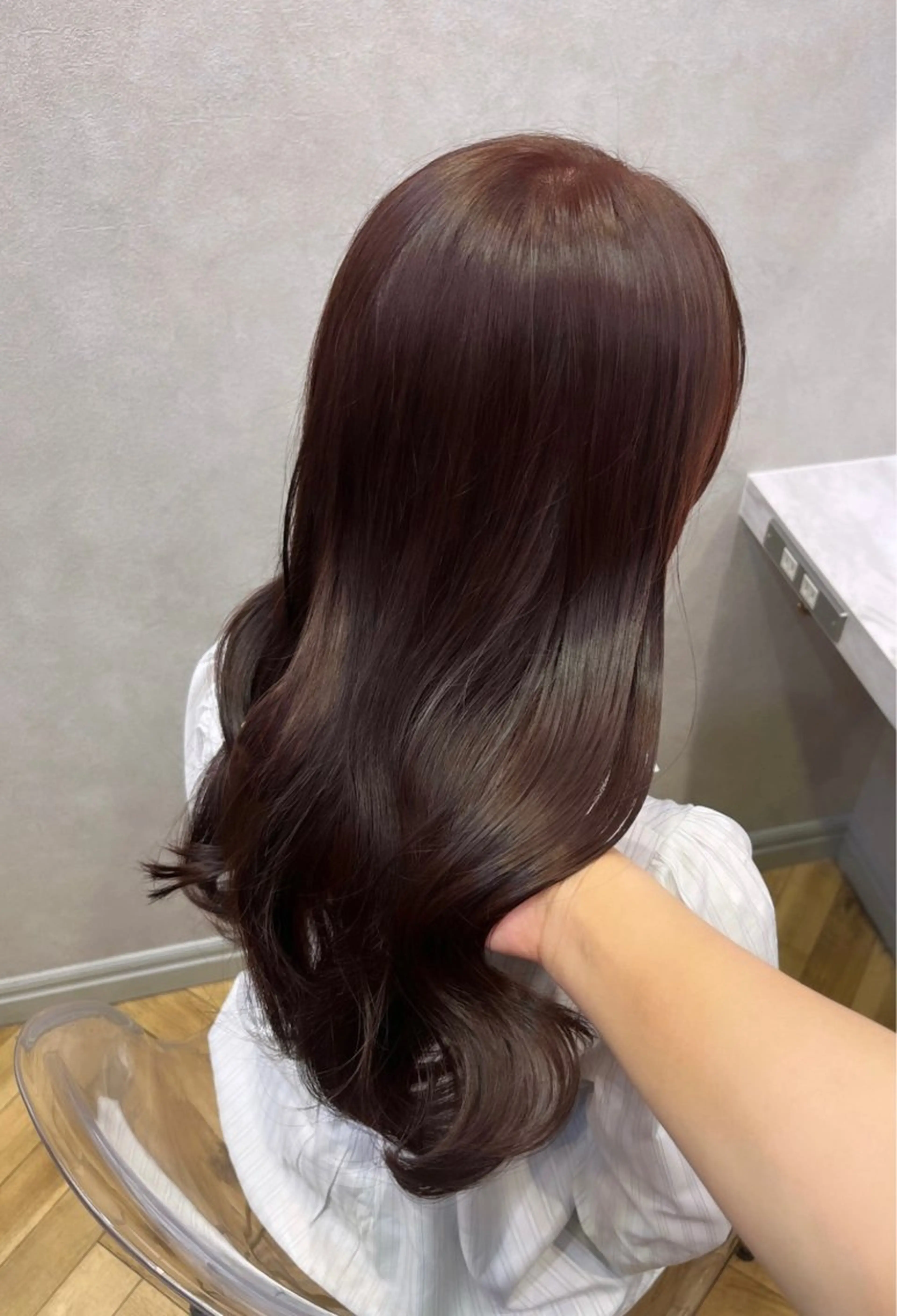 ロング カット ヘアカラー 韓国🎀レイヤー/艶 髪/縮毛矯正/ユリナのヘアスタイル