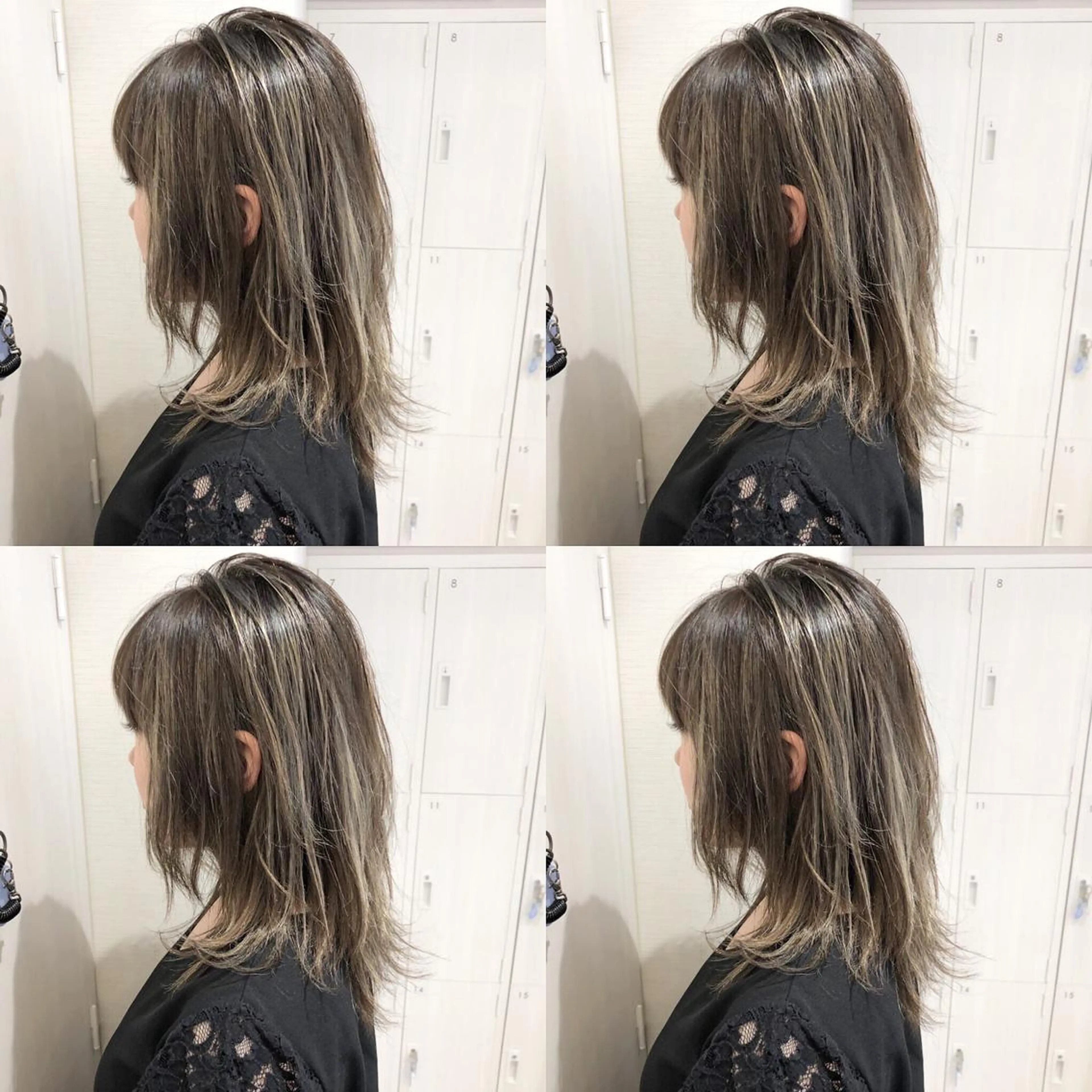 ミディアム カラー アディクシーカラー アッシュ バレイヤージュ 透明感カラー グラデーションカラー 三鷹で1番ショート ボブをカットする新谷のヘアスタイル