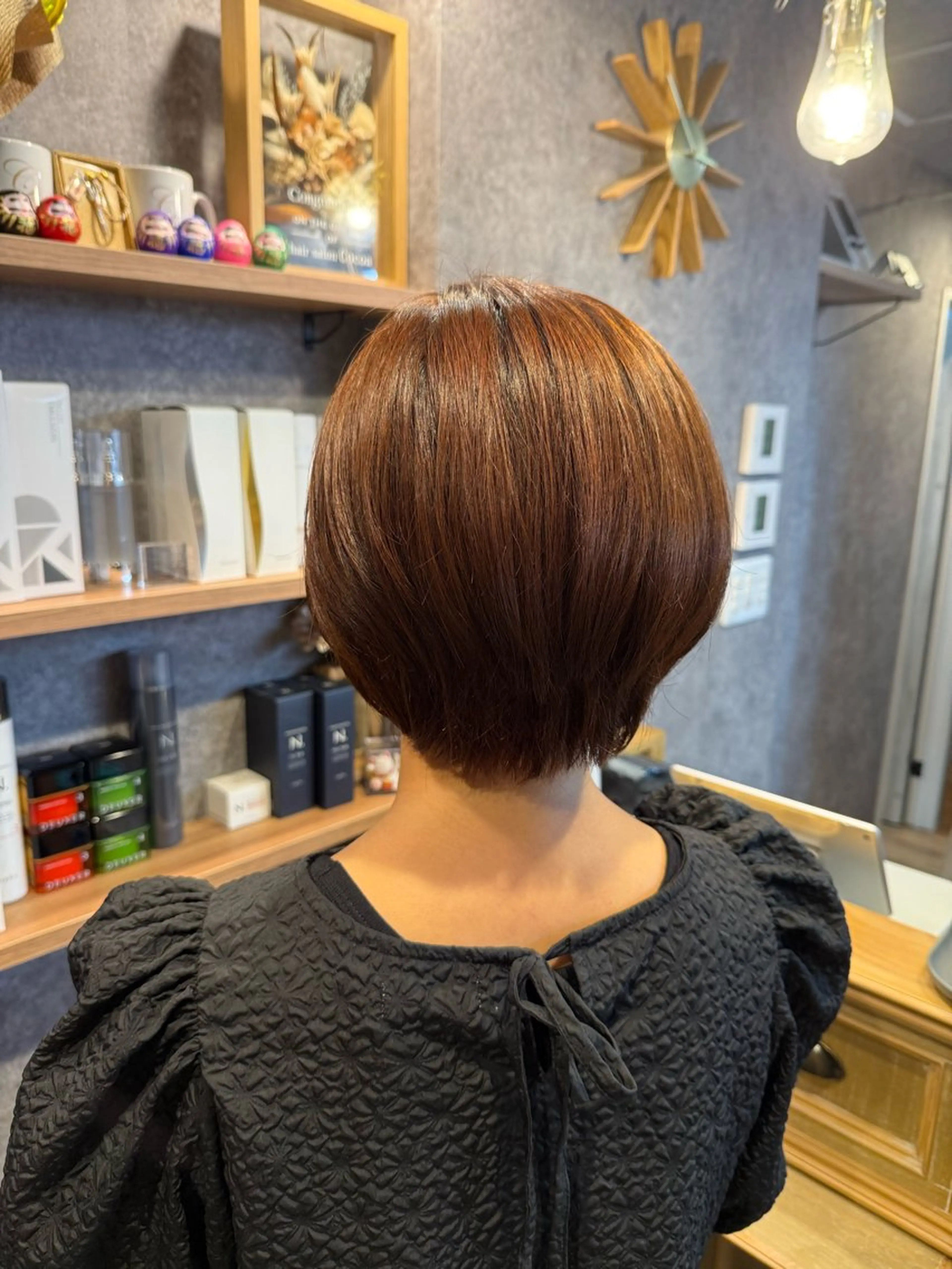 ショート カラー ブラウンカラー オレンジ オレンジブラウン ヘアカラー cocoa船橋🎀 naomiのヘアスタイル