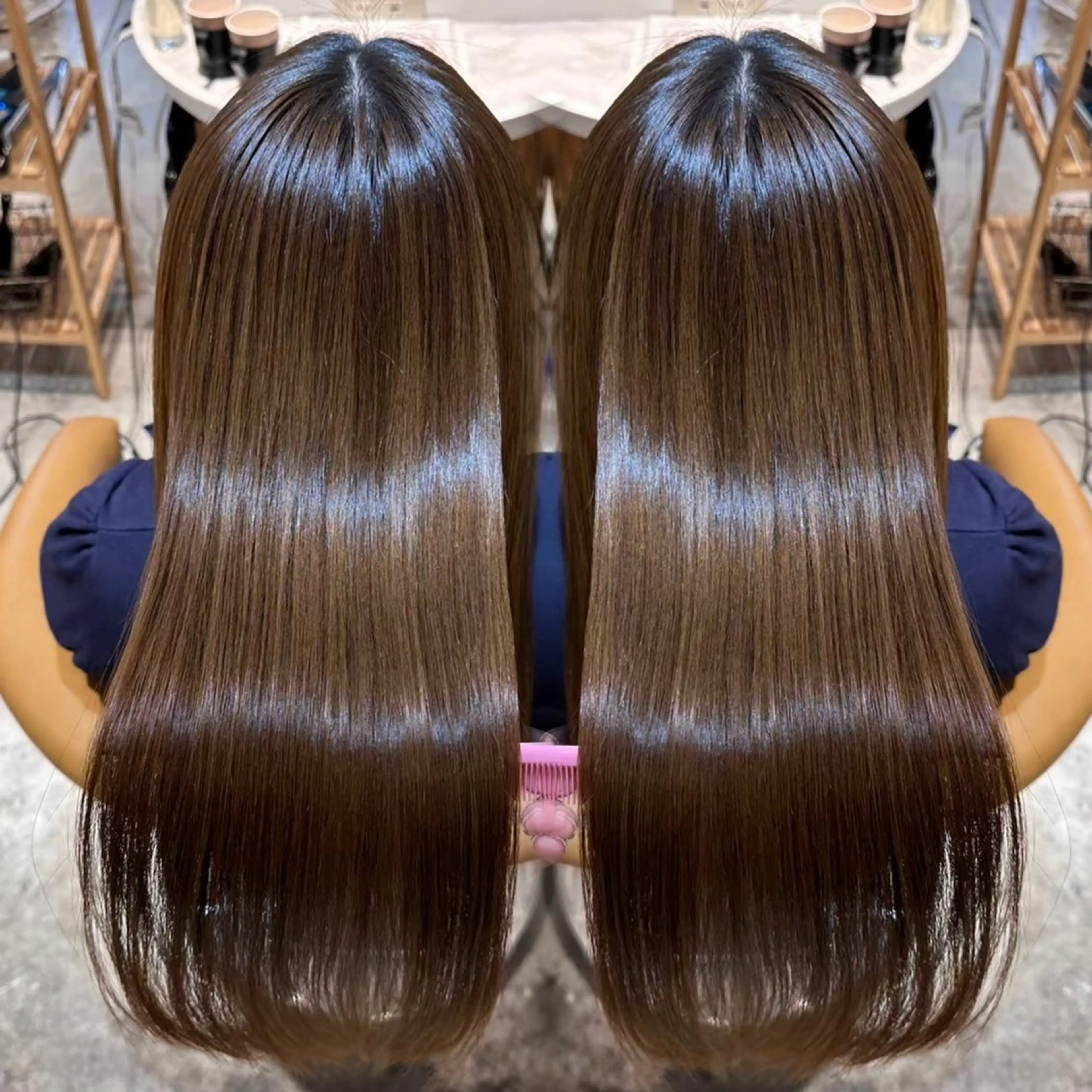 ロング 髪質改善 縮毛矯正 トリートメント 酸性ストレート 酸熱トリートメント 縮毛矯正 トリートメント SALOWIN新宿三丁目East 3F所属・髪質改善/縮毛矯正/ レイヤーカットななこのヘアスタイル