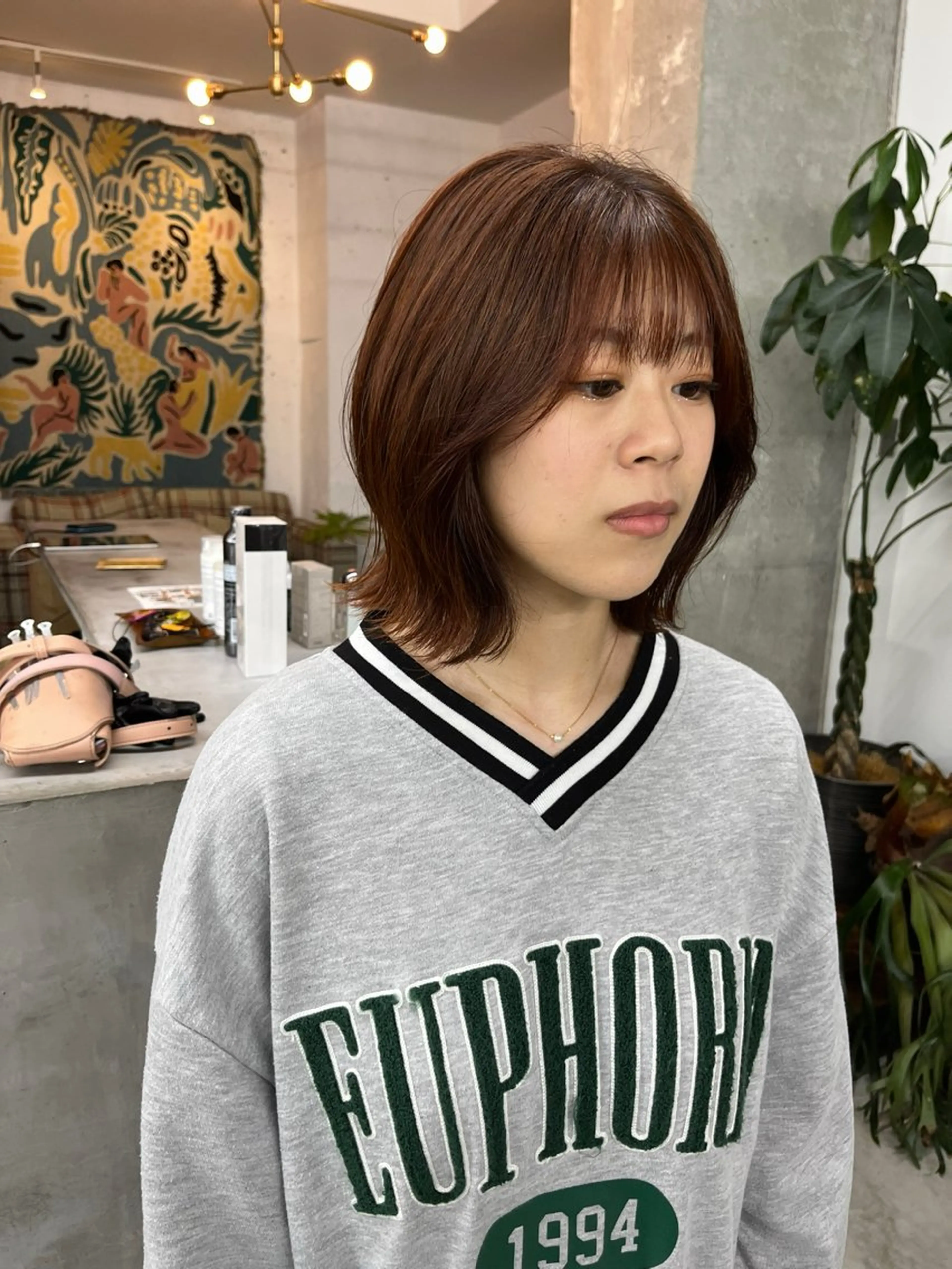 ミディアム ヘアカラー ハシモトタケル🌿 ボブ/レイヤーカットのヘアスタイル